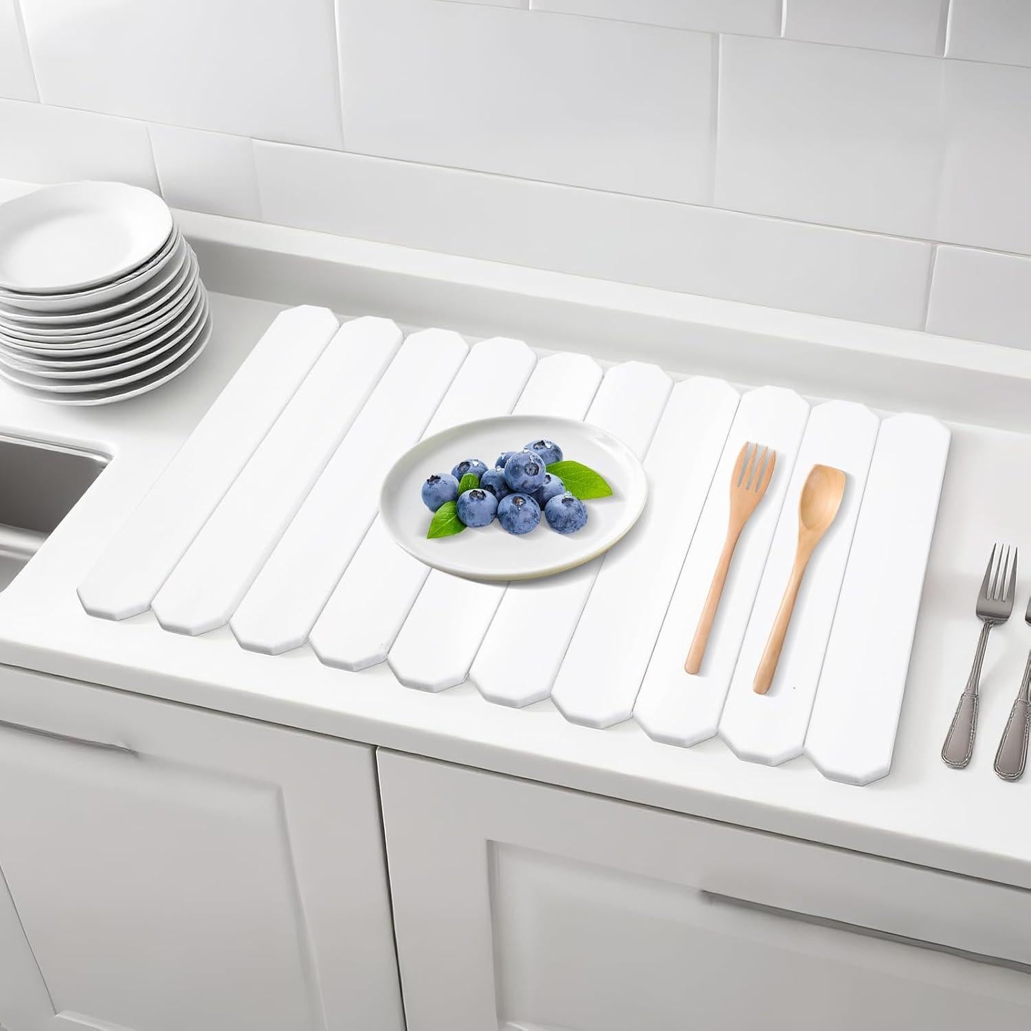 Alfombrilla de Secado de Piedra Lacwabvh 61x41cm Blanca