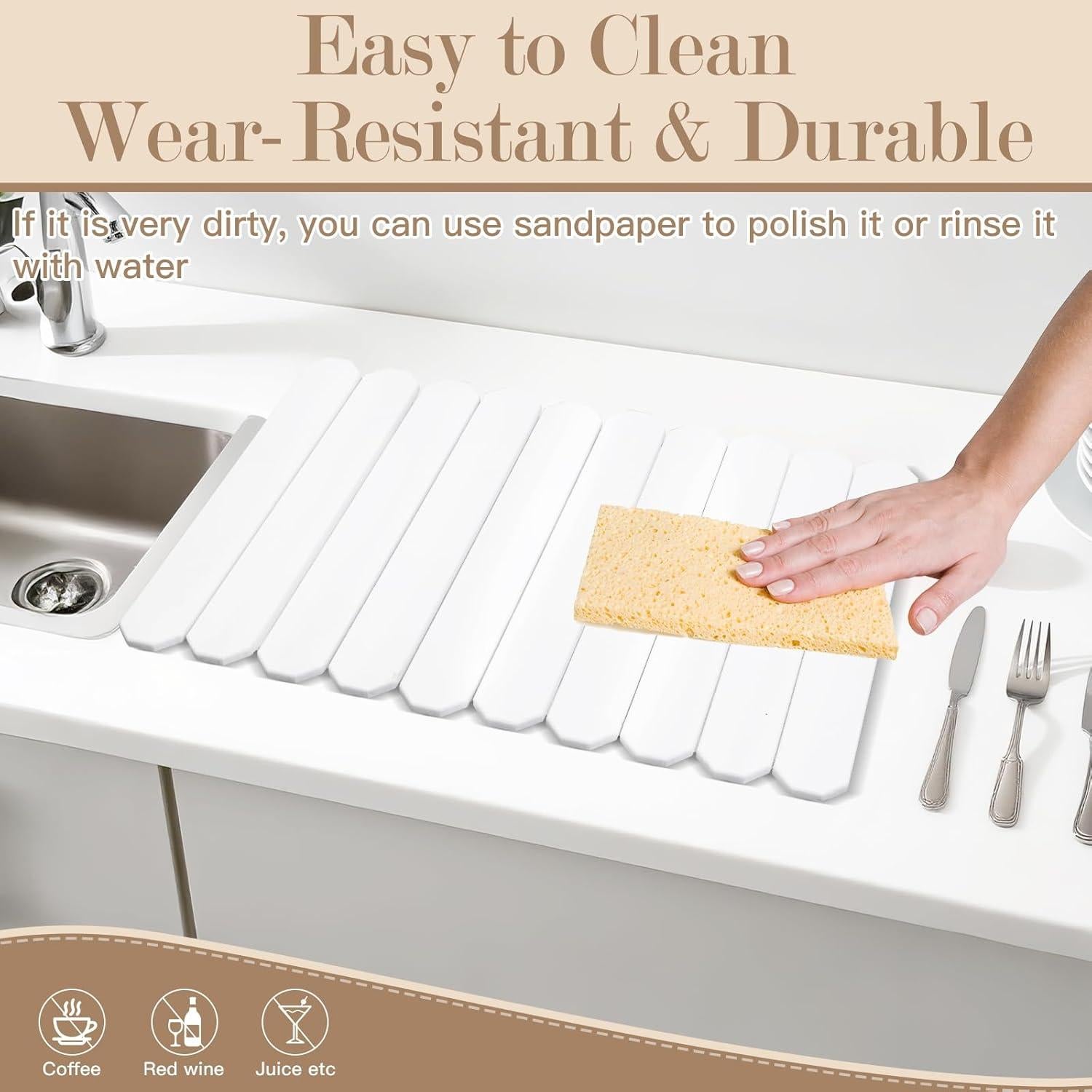 Alfombrilla de Secado de Piedra Lacwabvh 61x41cm Blanca