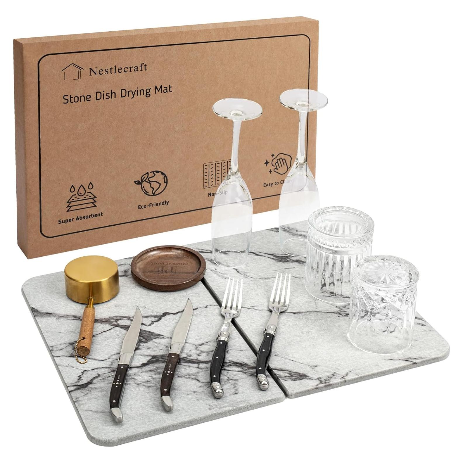 Tapete de Secado Plegable Nestlecraft - Piedra Diatomácea 44.9x35.1cm