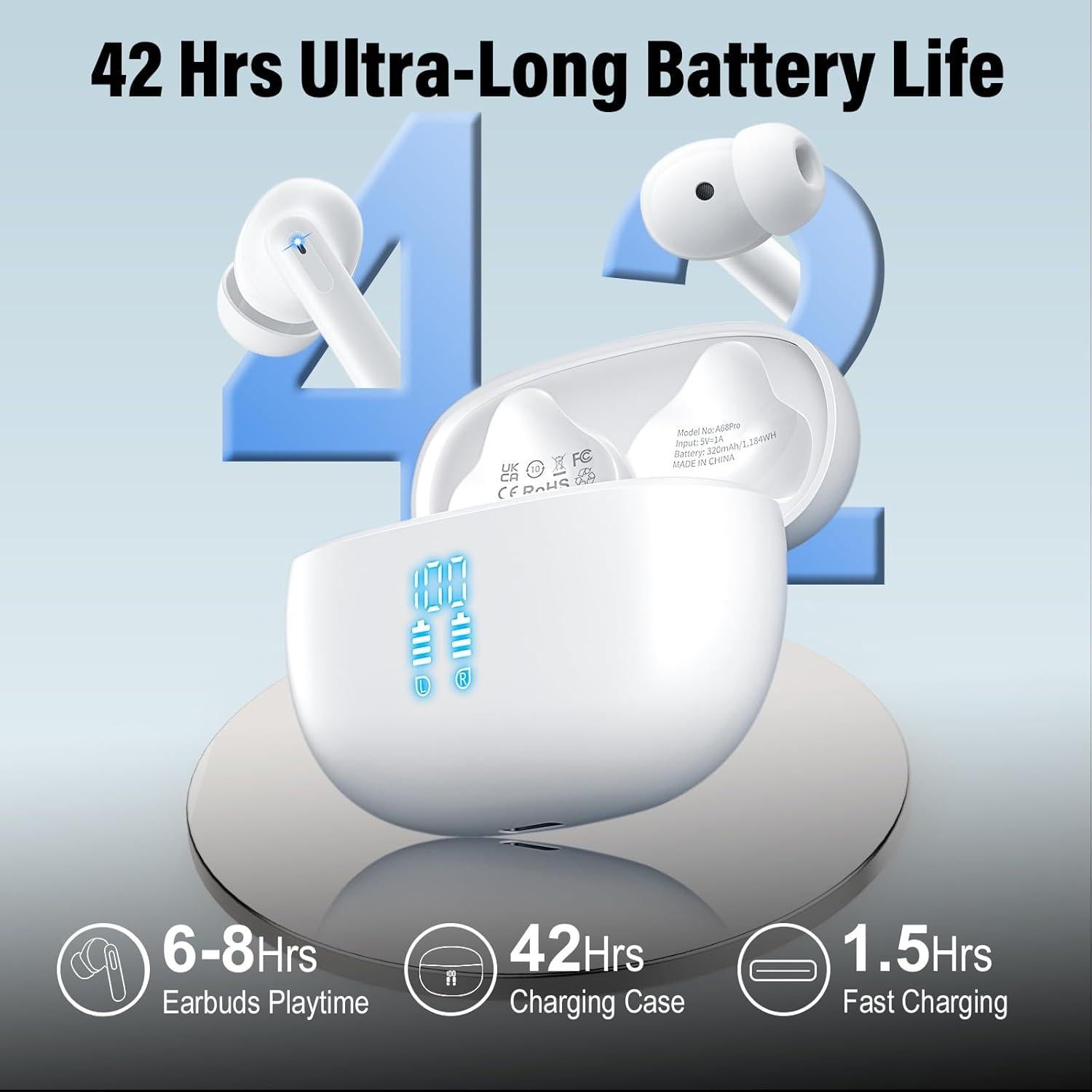 Auriculares de Traducción VEKJ A68 Pro Bluetooth 5.3 42H