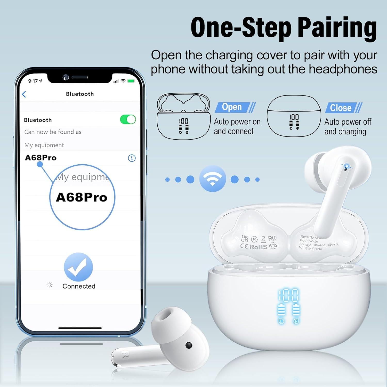 Auriculares de Traducción VEKJ A68 Pro Bluetooth 5.3 42H