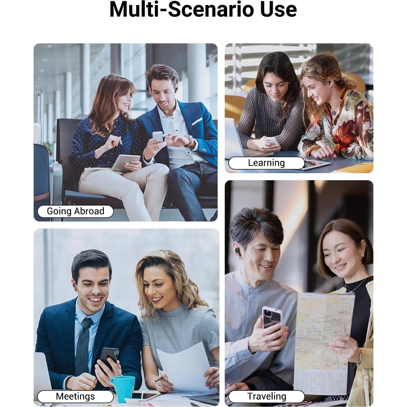 Auriculares Traductores AI XUPURTLK M3TNES 144 Idiomas Negro