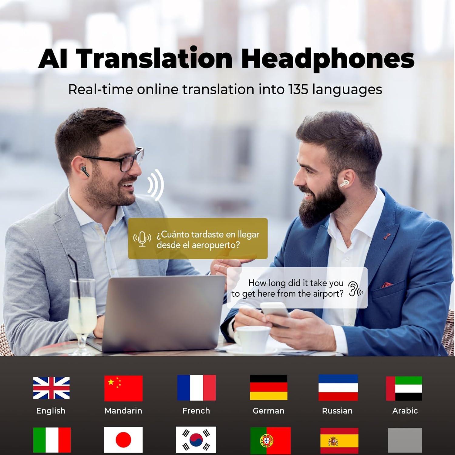 Auriculares Traductores MINISO X39 AI Bluetooth 5.4 Rosa