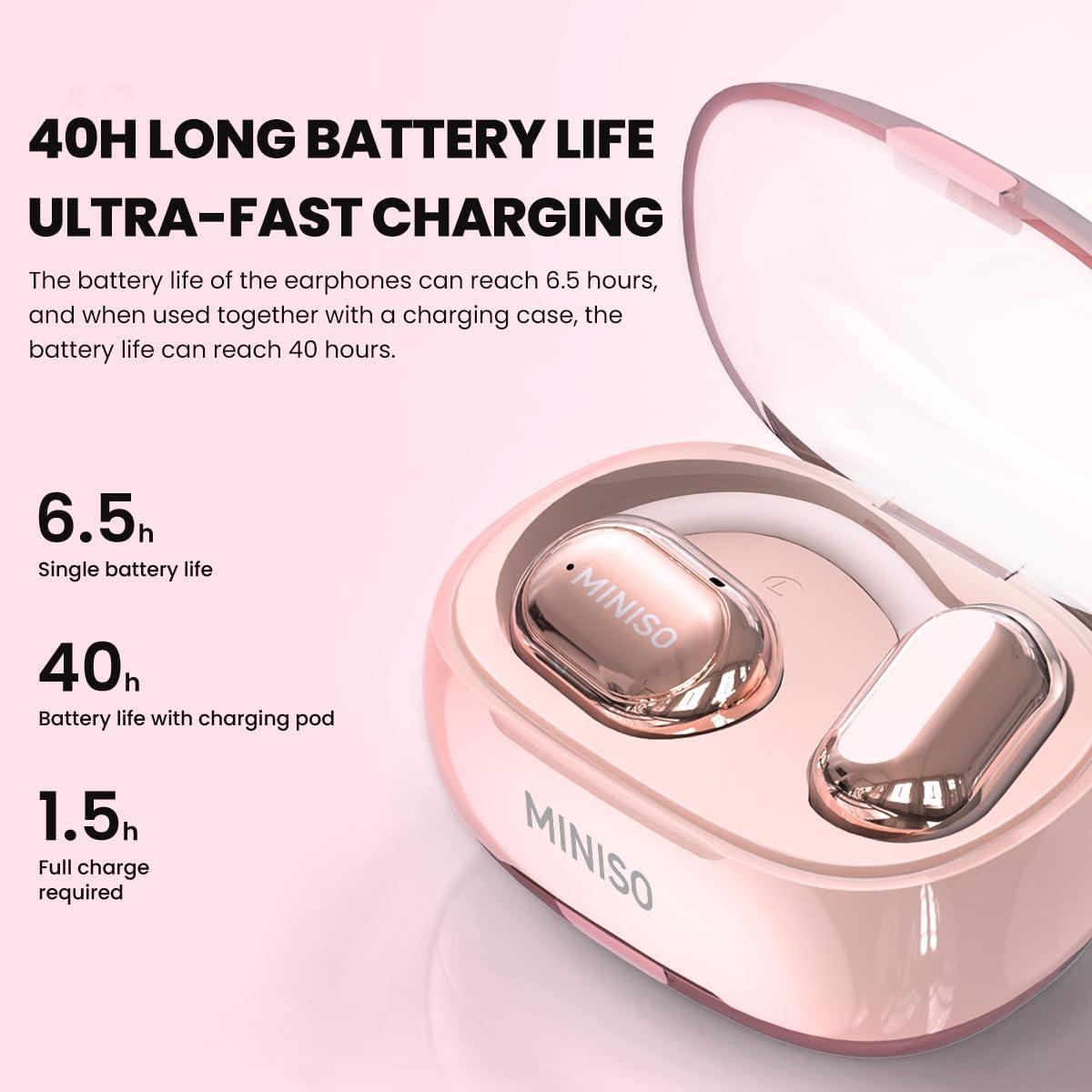 Auriculares Traductores MINISO X39 AI Bluetooth 5.4 Rosa