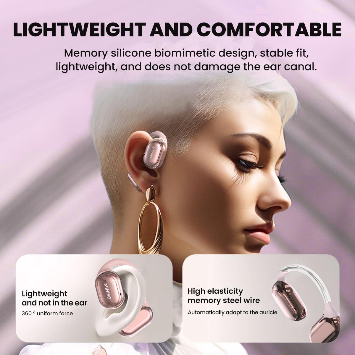 Auriculares Traductores MINISO X39 AI Bluetooth 5.4 Rosa