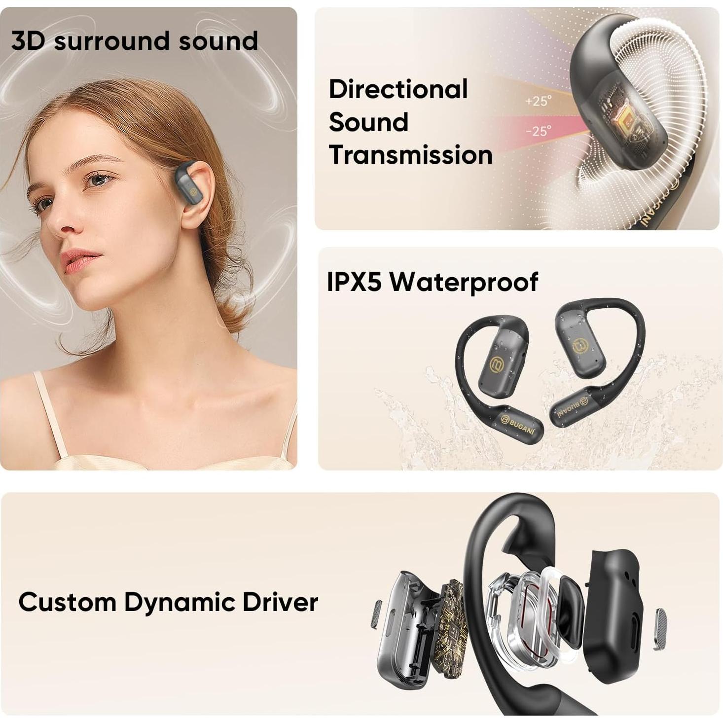 Auriculares Inalámbricos BUGANI OWS-B10 Azul IPX5 Bluetooth 5.4