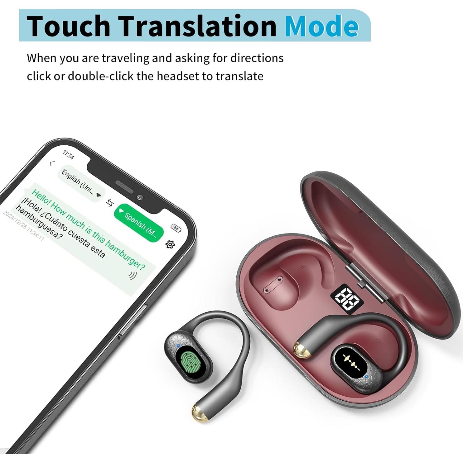 Auriculares Traductores Inalámbricos Bluetooth 5.4 - 150 Idiomas