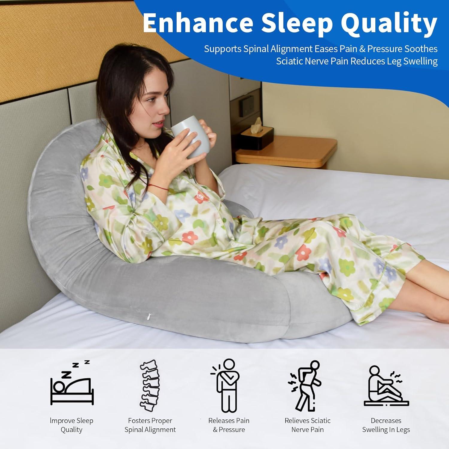 Almohada Corporal Pozico DreamU 129.54 cm Refrigerante Gris