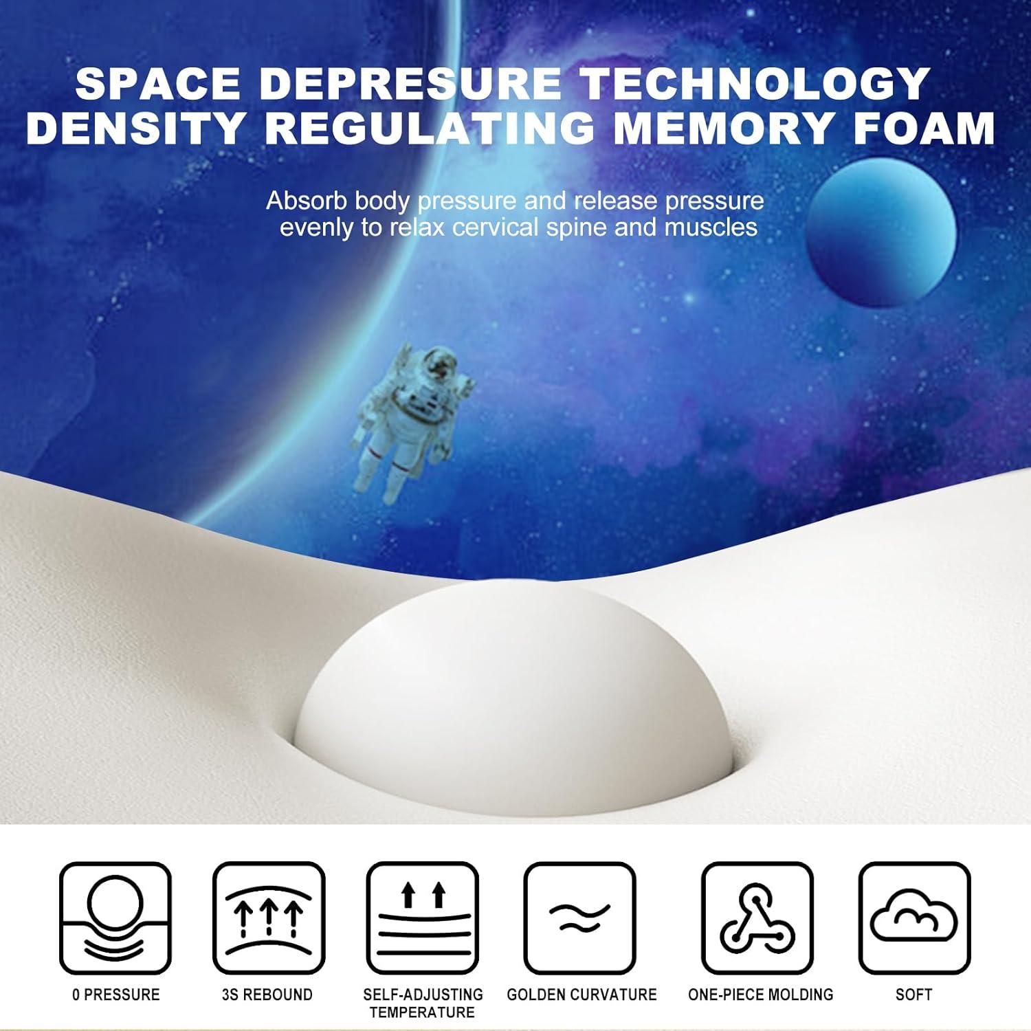 Almohada Cervical Ergonómica BSAFP 63.5x38.1cm Espuma Memoria