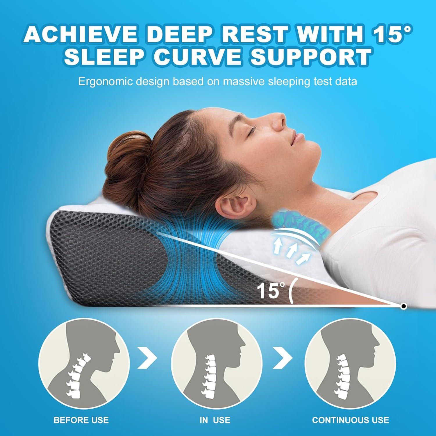 Almohada Cervical Ergonómica BSAFP 63.5x38.1cm Espuma Memoria