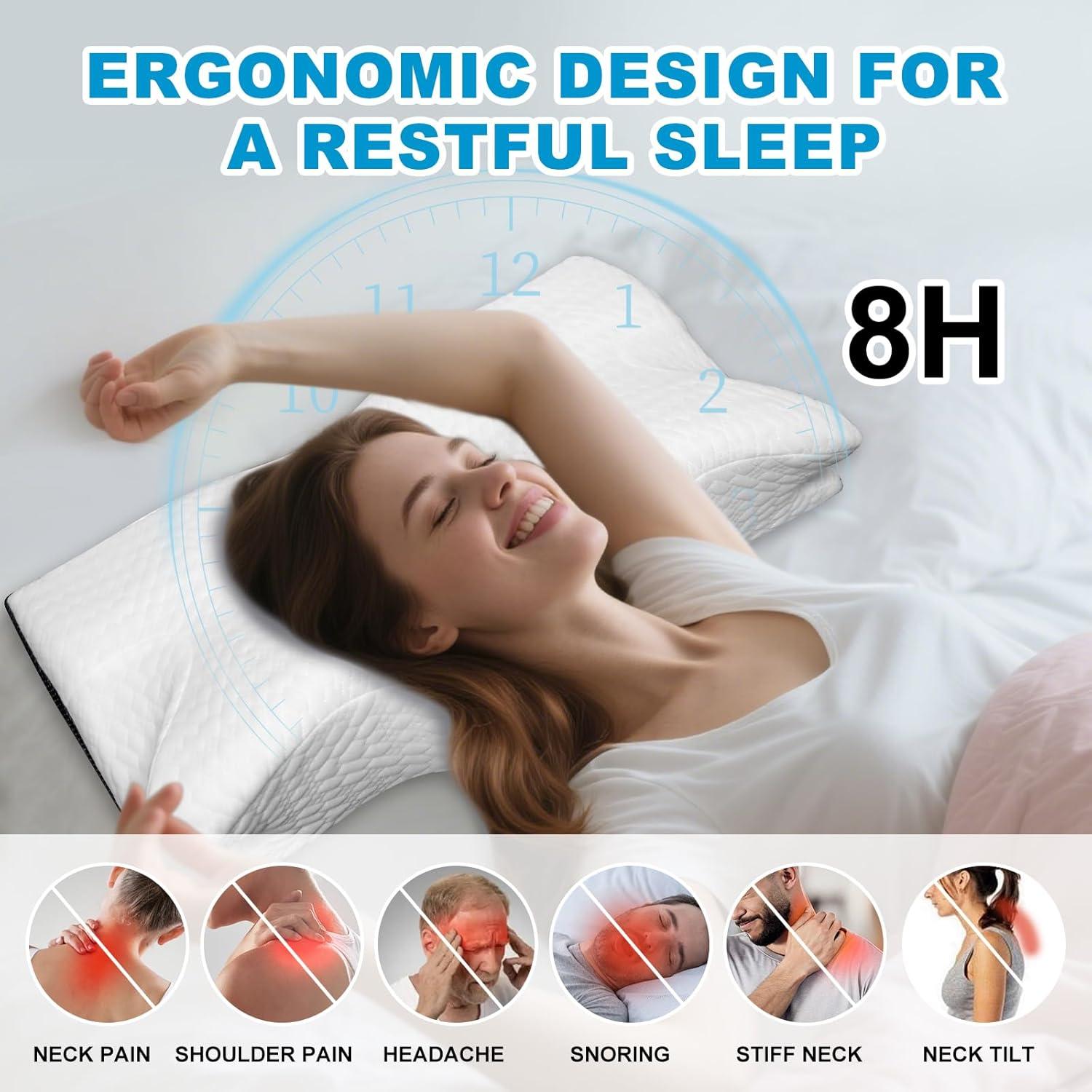 Almohada Cervical Ergonómica BSAFP 63.5x38.1cm Espuma Memoria