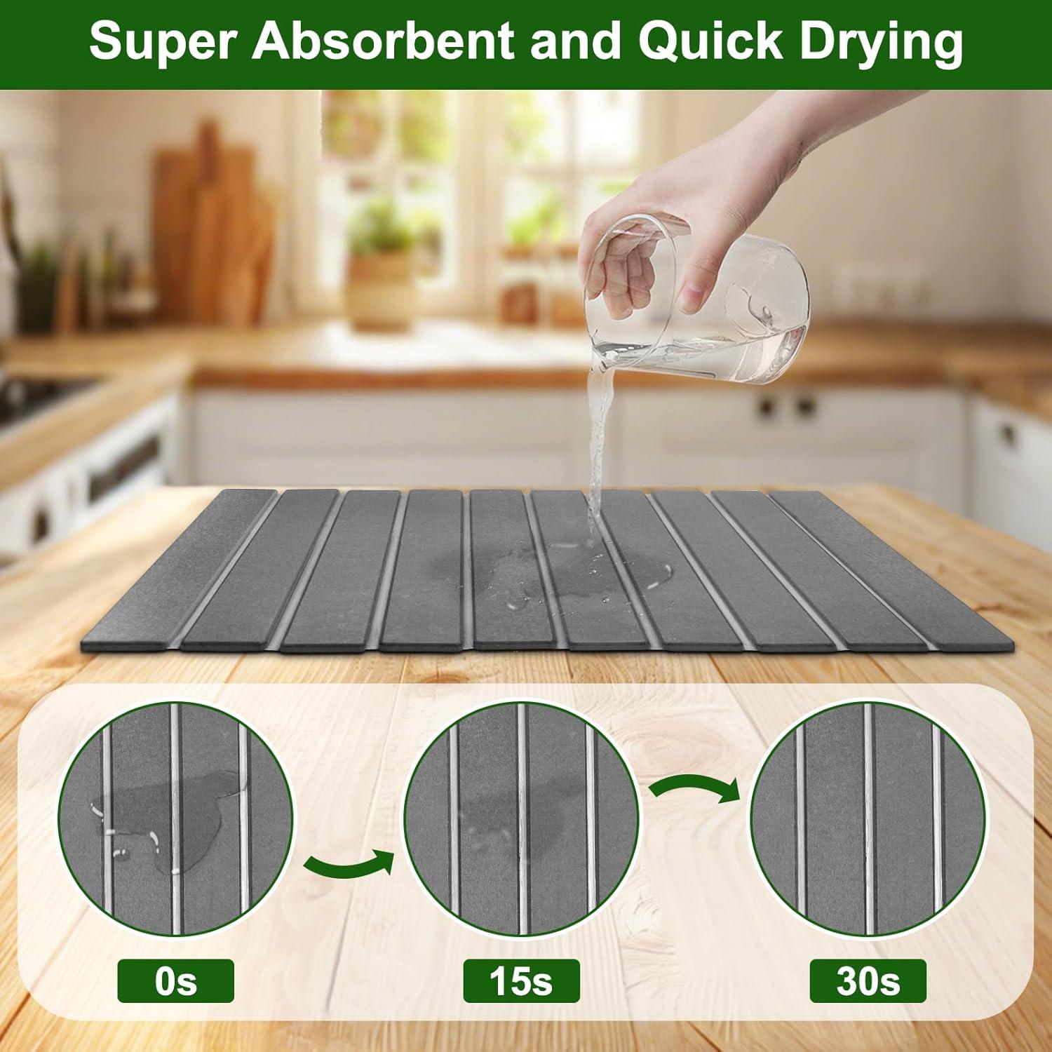 Alfombrilla de Secado de Platos Wishfly 61x40.6cm Diatomita