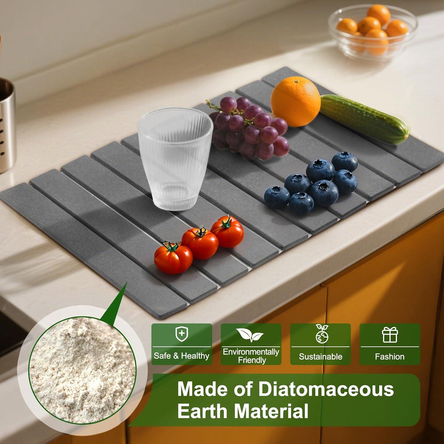 Alfombrilla de Secado de Platos Wishfly 61x40.6cm Diatomita