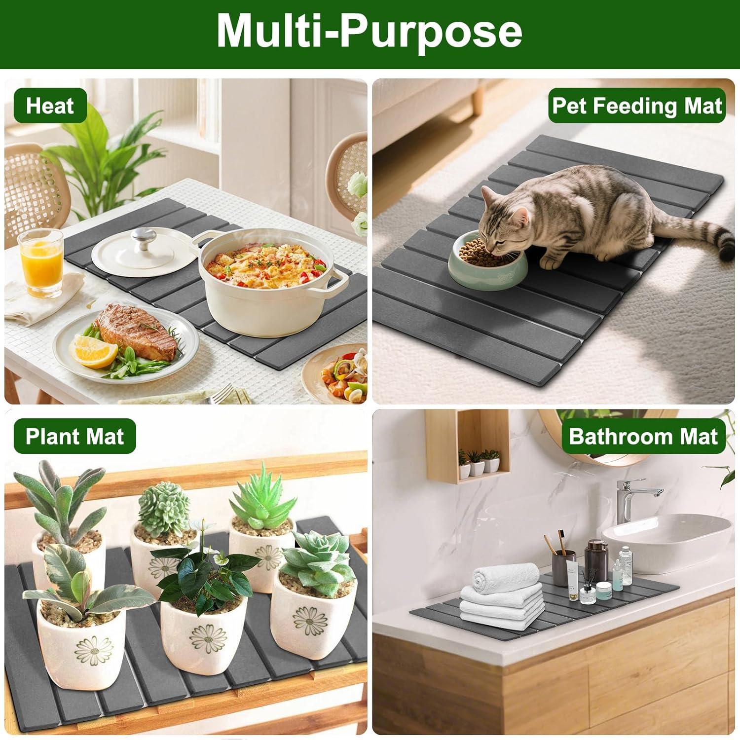 Alfombrilla de Secado de Platos Wishfly 61x40.6cm Diatomita