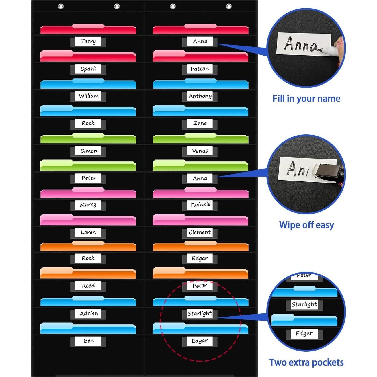 Organizador de Pared REGELETO 24 Bolsillos Negro