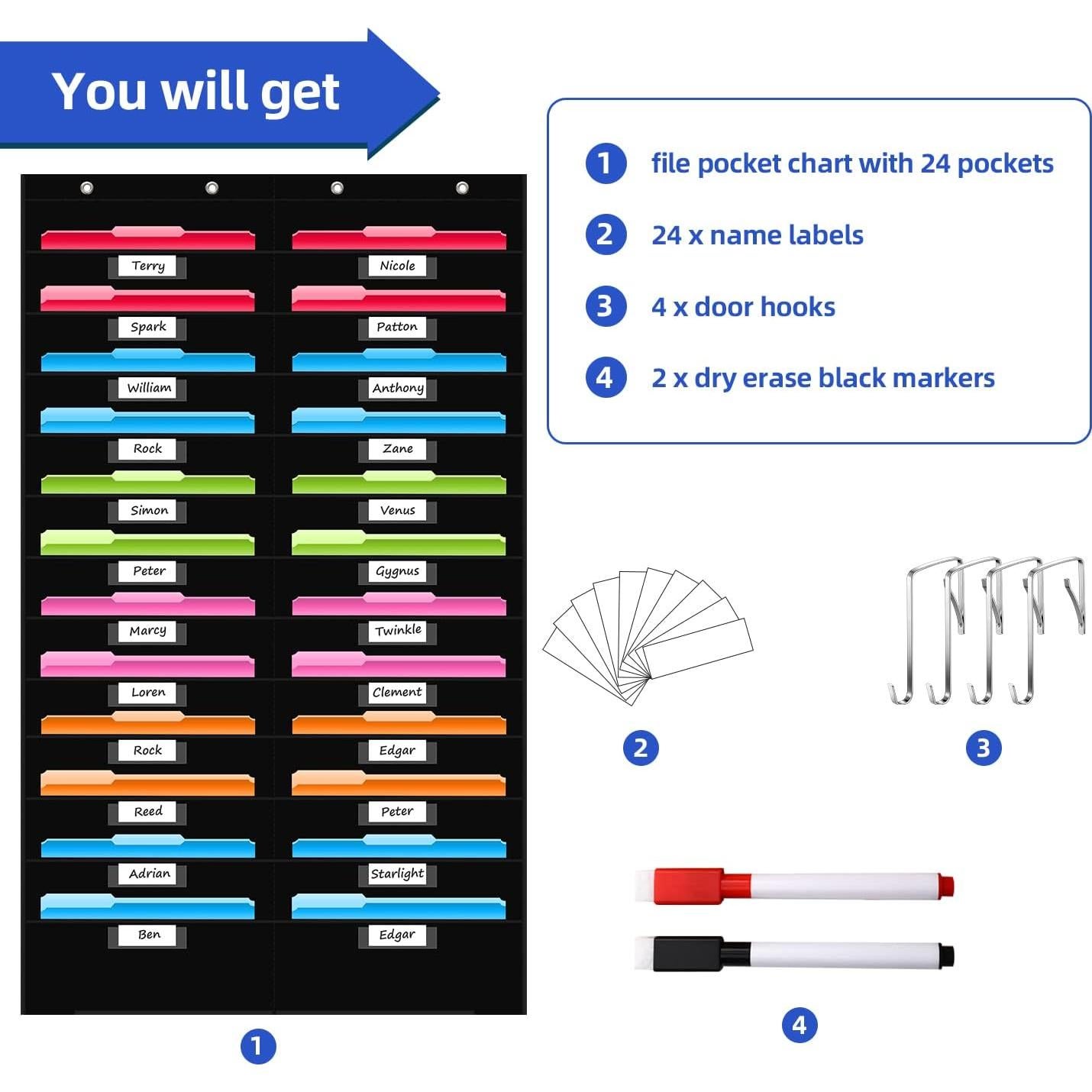 Organizador de Pared REGELETO 24 Bolsillos Negro