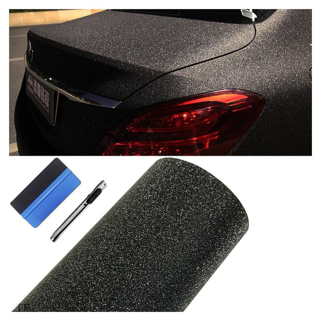 Vinilo Adhesivo LZLRUN Diamante Mate 30.48x152.4cm Negro