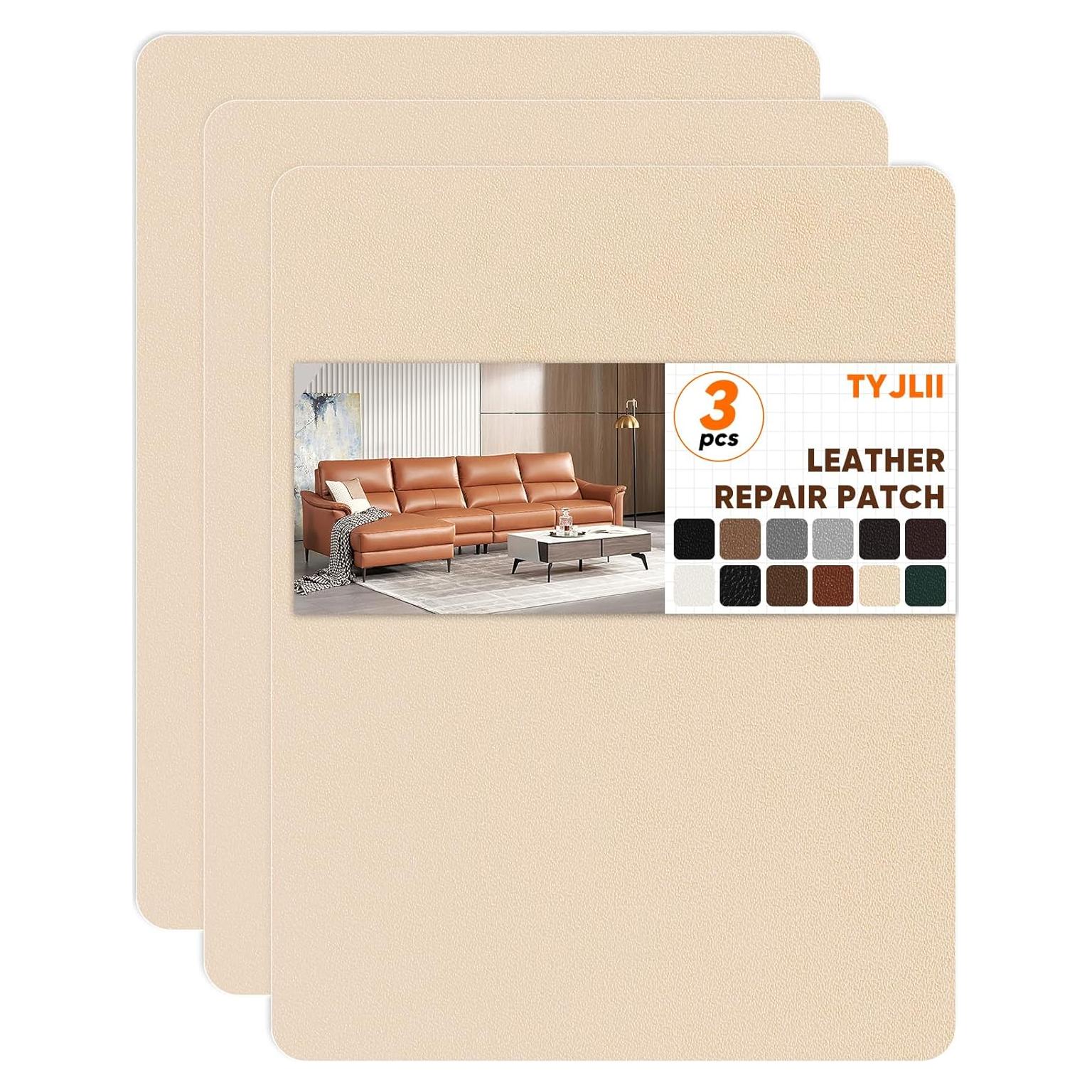 Kit de Parche de Cuero Autoadhesivo TYJLII 21.1x27.9 cm Beige