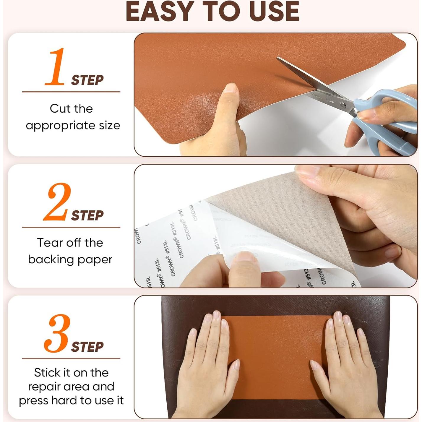 Kit de Parche de Cuero Autoadhesivo TYJLII 21.1x27.9 cm Beige