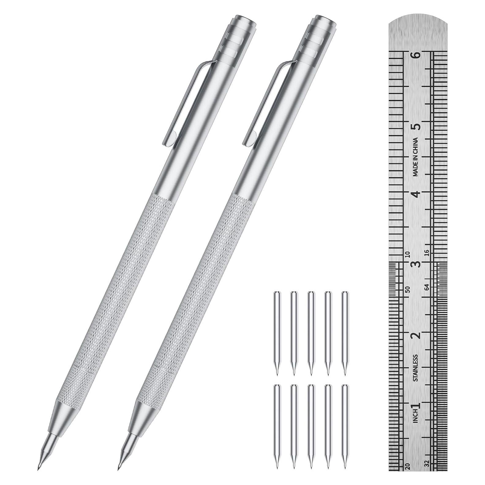 Paquete de 2 Estiletes de Carburo GCHMDE con 25 Puntas y Regla