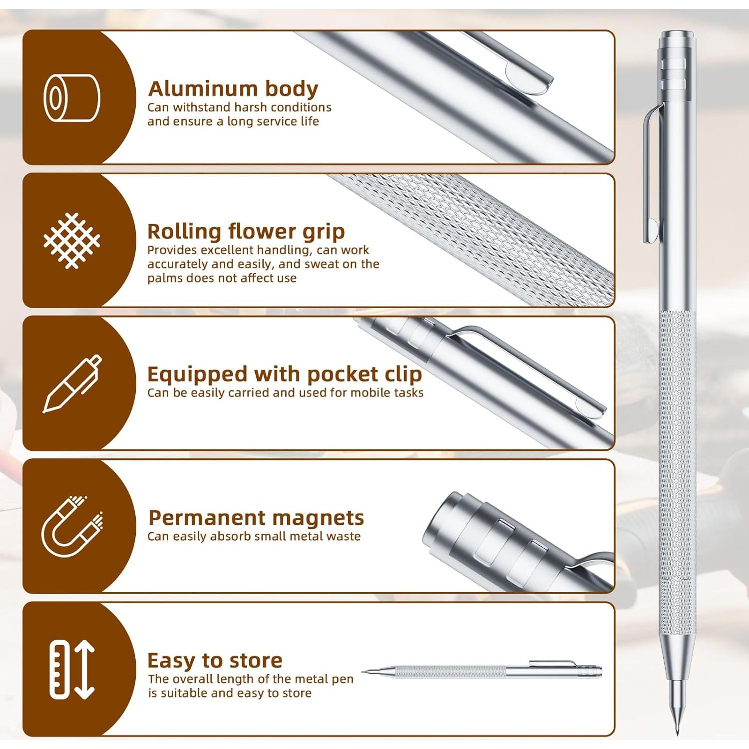 Paquete de 2 Estiletes de Carburo GCHMDE con 25 Puntas y Regla