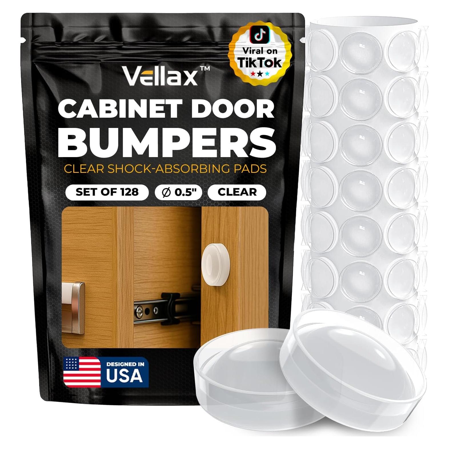 128 Almohadillas de Silicona Transparente Vellax para Gabinetes