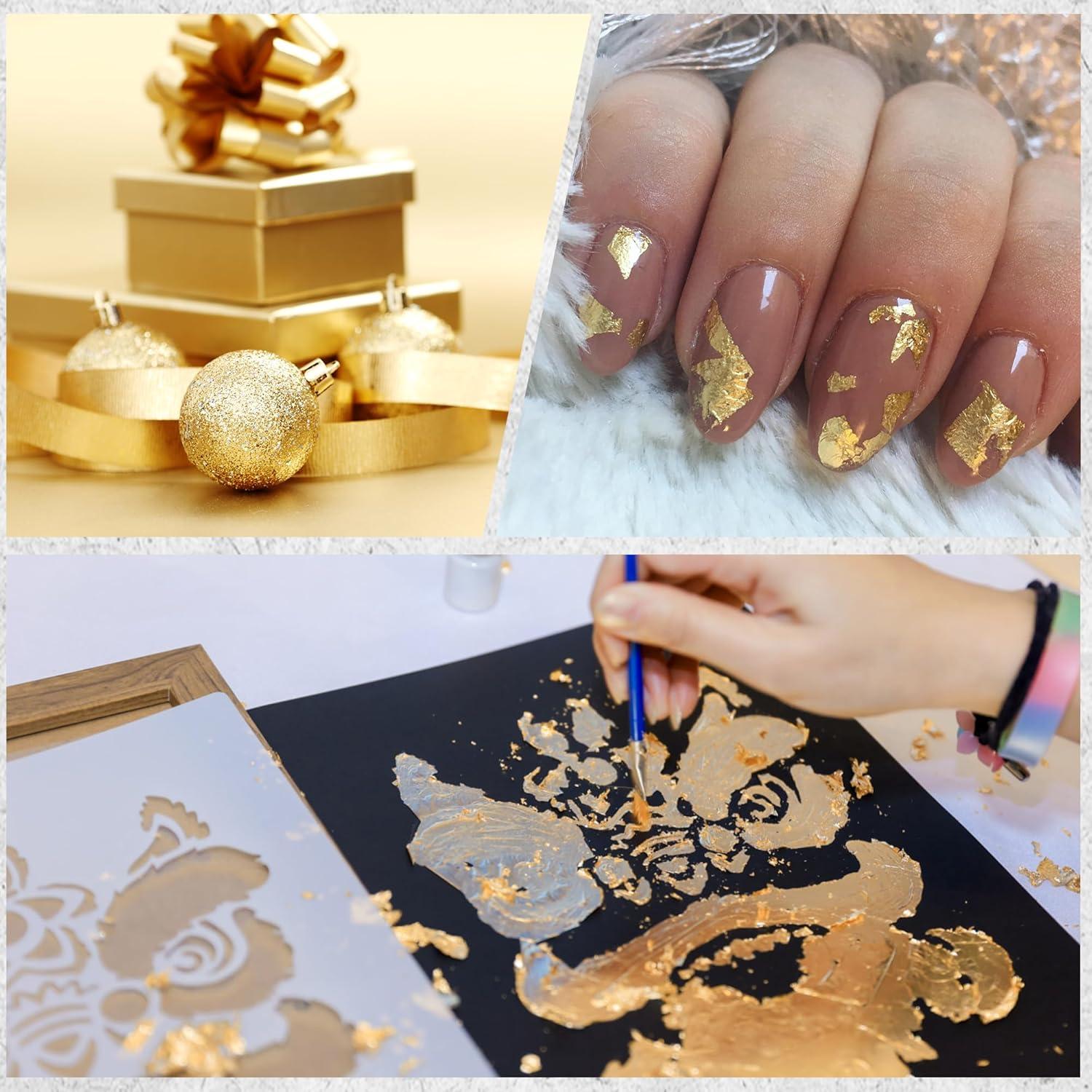 300 Hojas de Hoja de Oro Nuesaurd 13cm para Manualidades