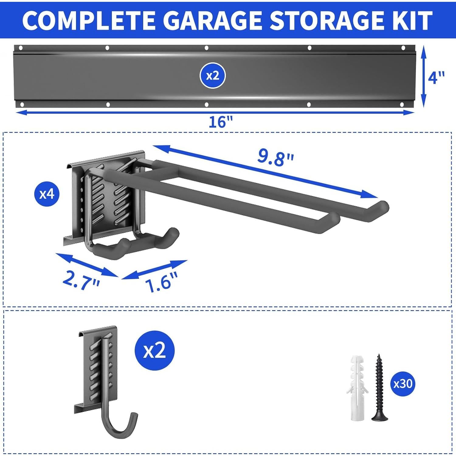 Organizador de Herramientas CRXCRC 81.28cm Pared 6 Ganchos