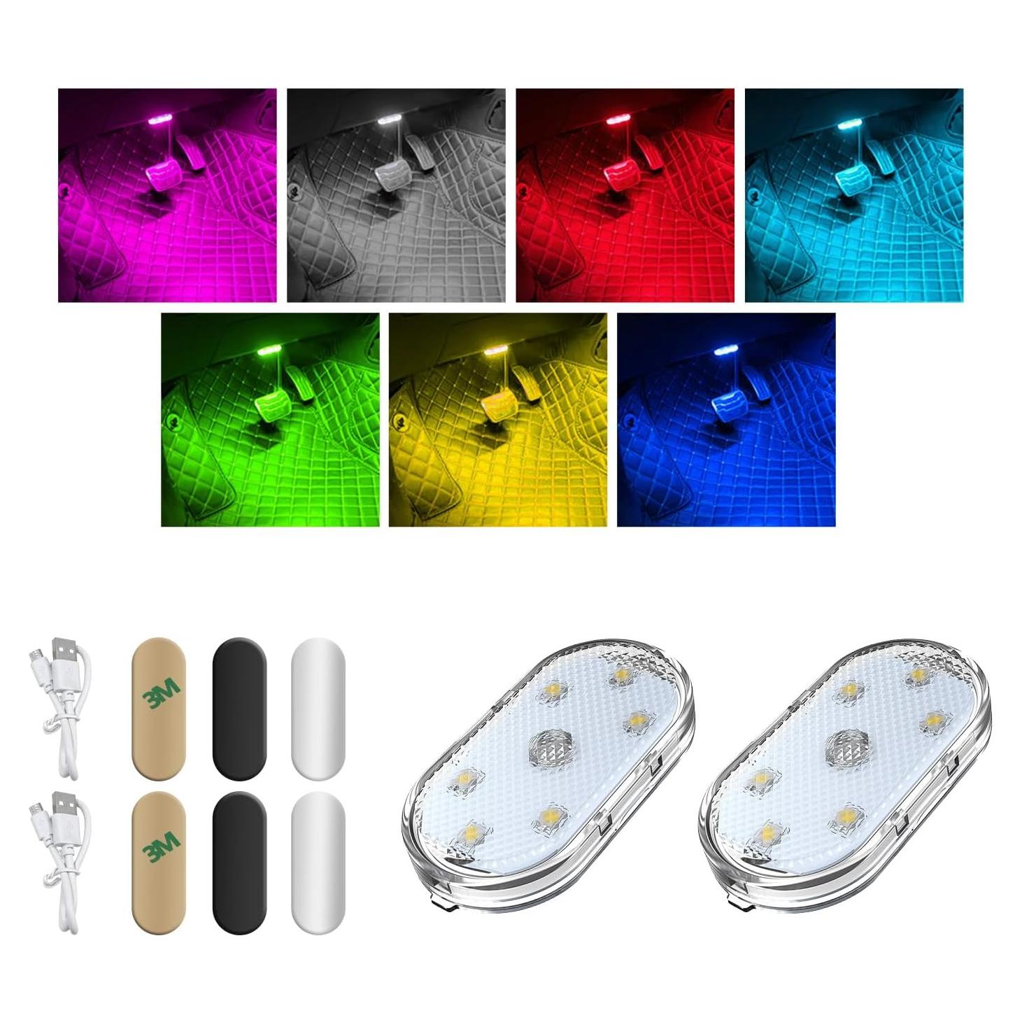 Augeny 2 PCS Luces LED Inalámbricas para Automóvil Interior