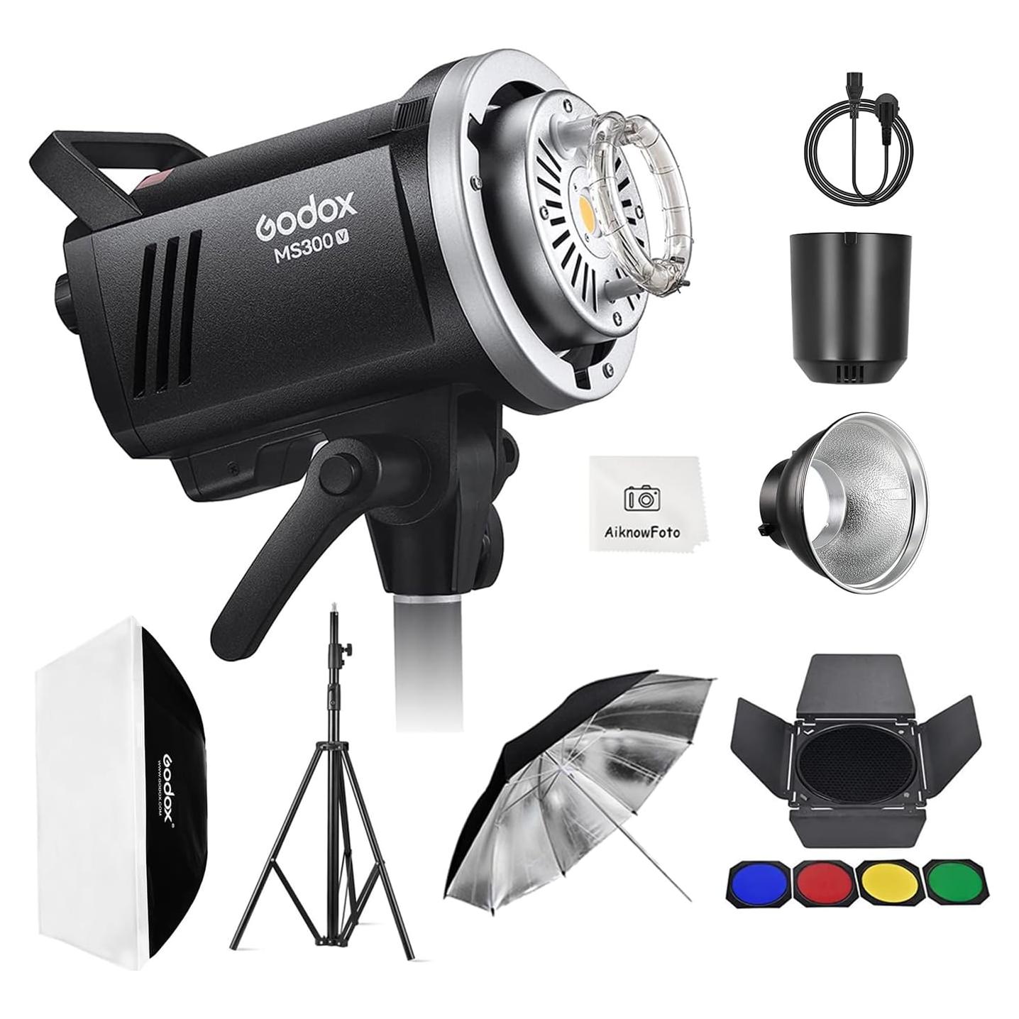 Kit de Luz de Flash de Estudio Godox MS300V 300W con Softbox