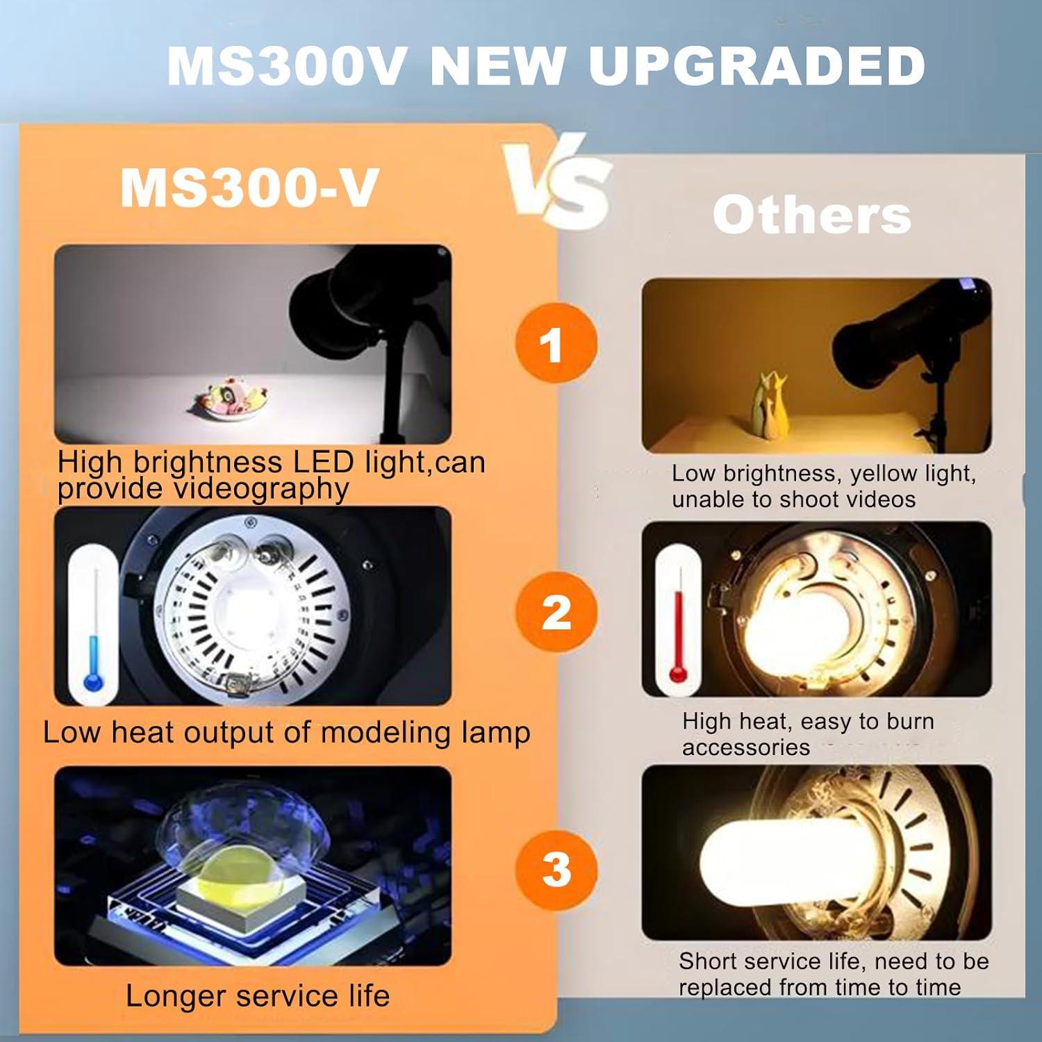 Kit de Luz de Flash de Estudio Godox MS300V 300W con Softbox