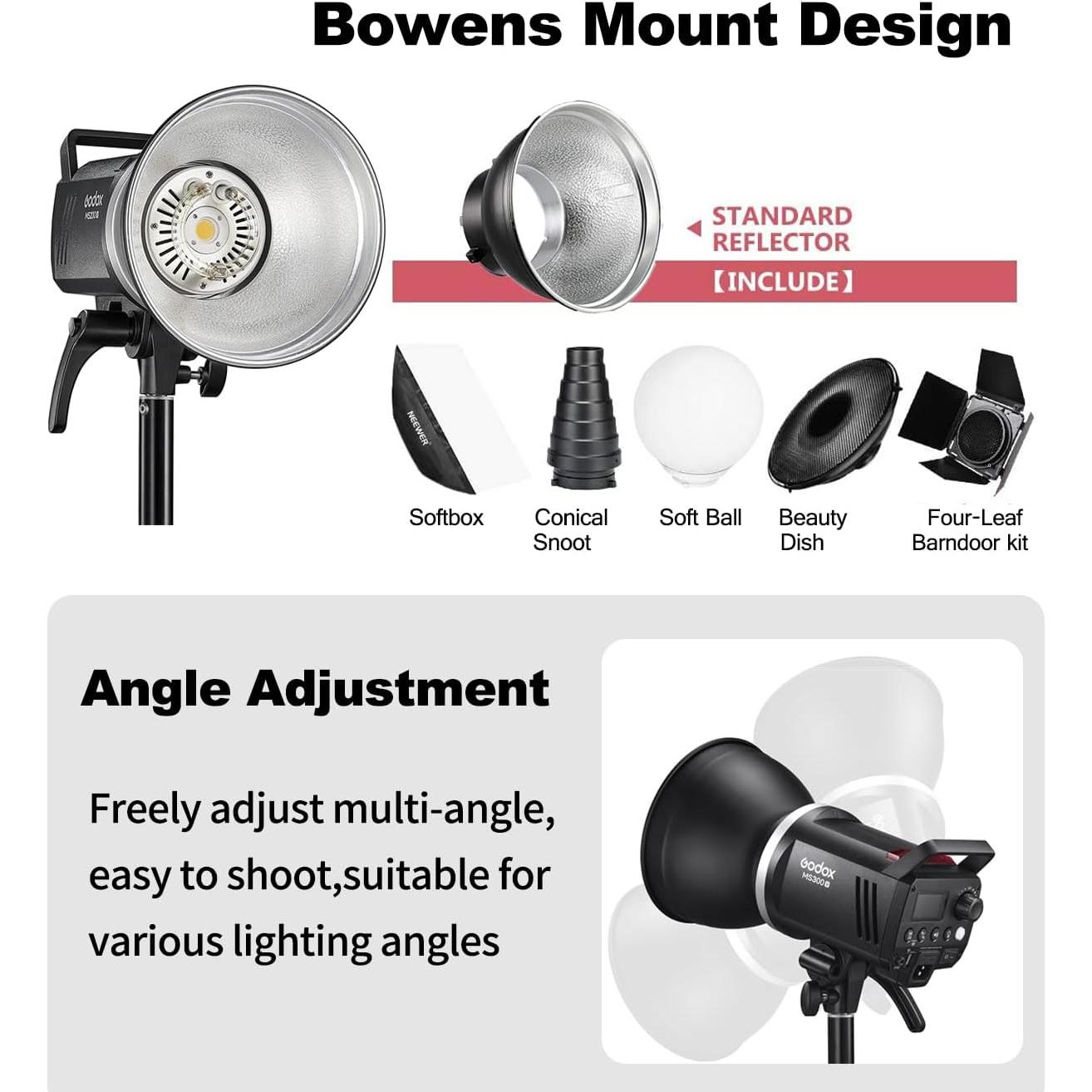 Kit de Luz de Flash de Estudio Godox MS300V 300W con Softbox
