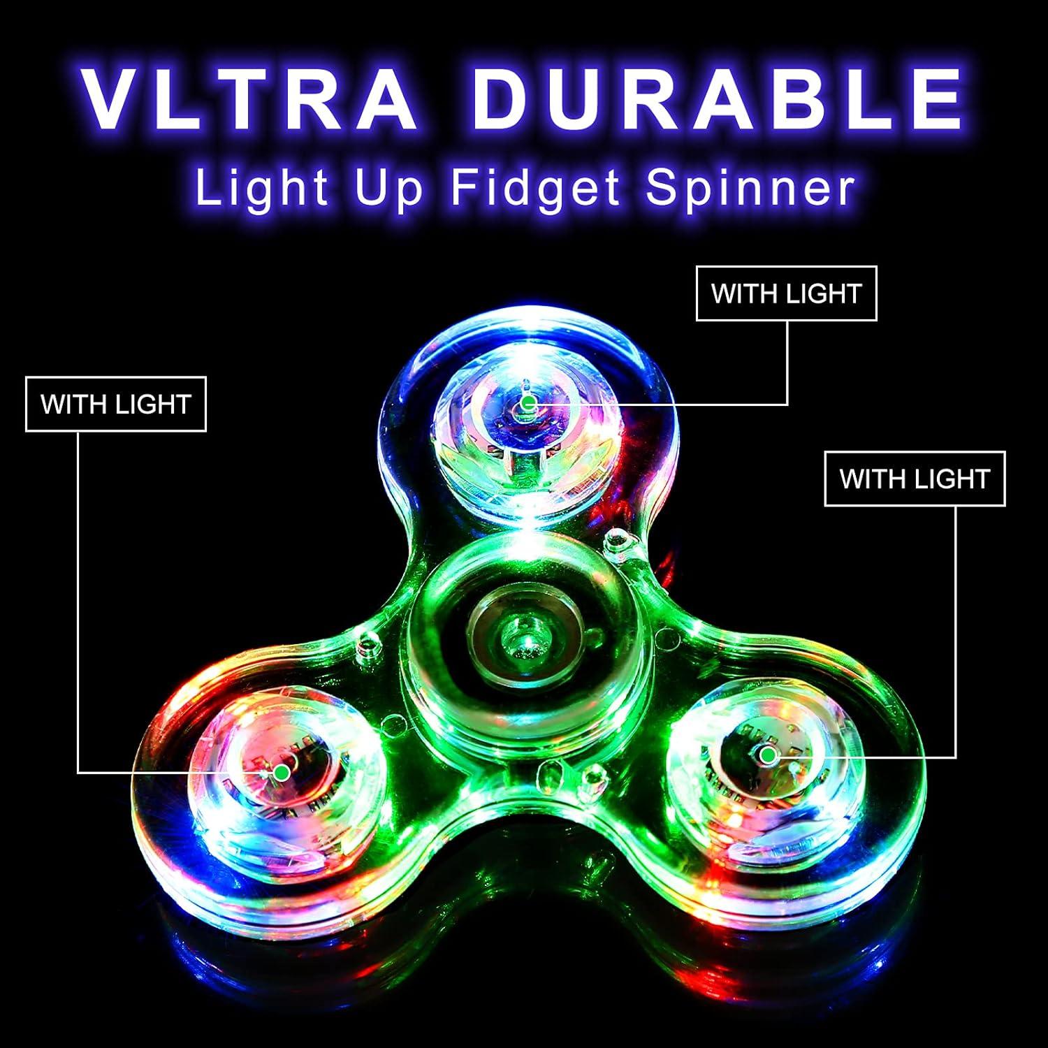 SCIONE Paquete de 5 Spinners Antiestrés LED Brillantes