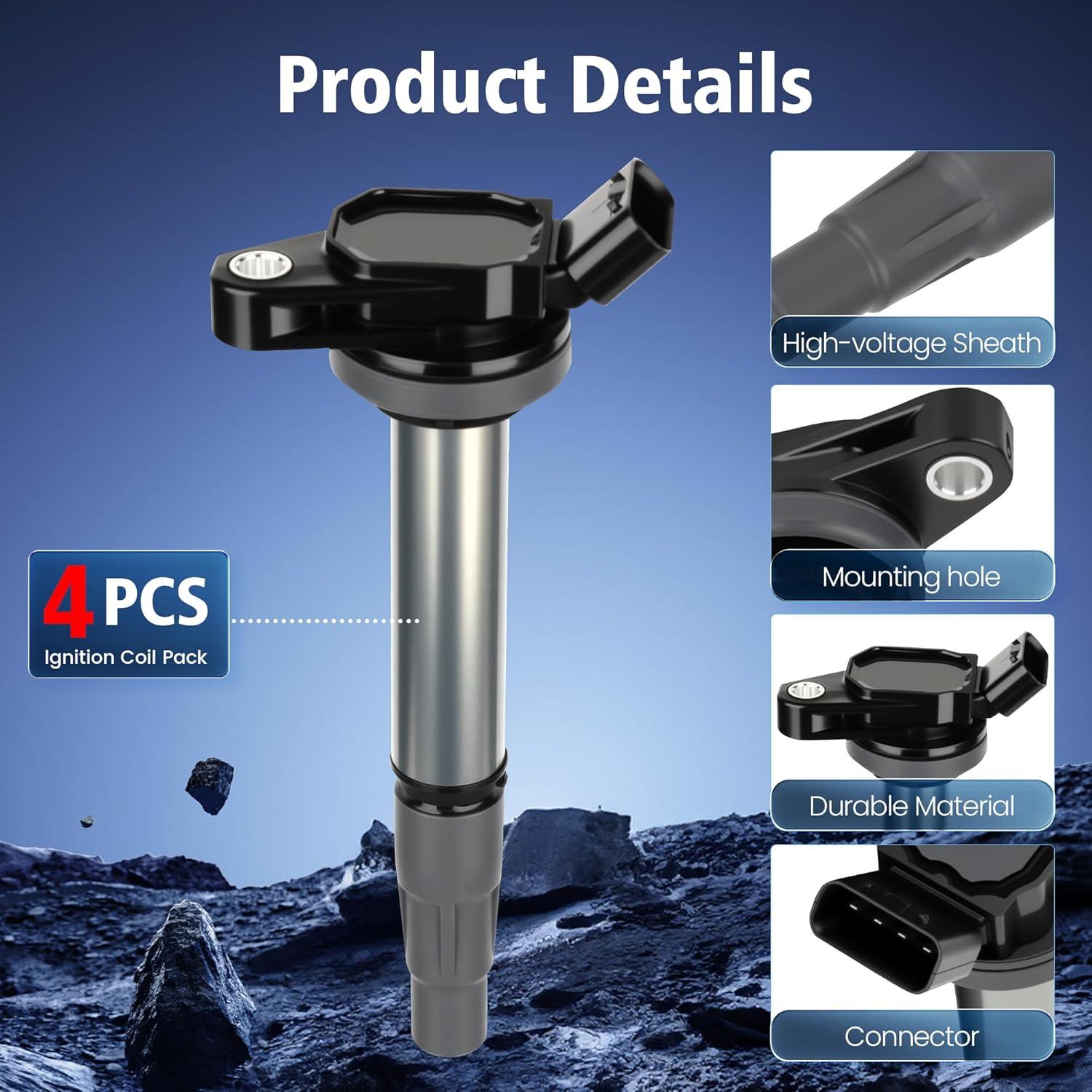 Juego de 4 Bobinas de Encendido BULIAZY UF596 para Toyota