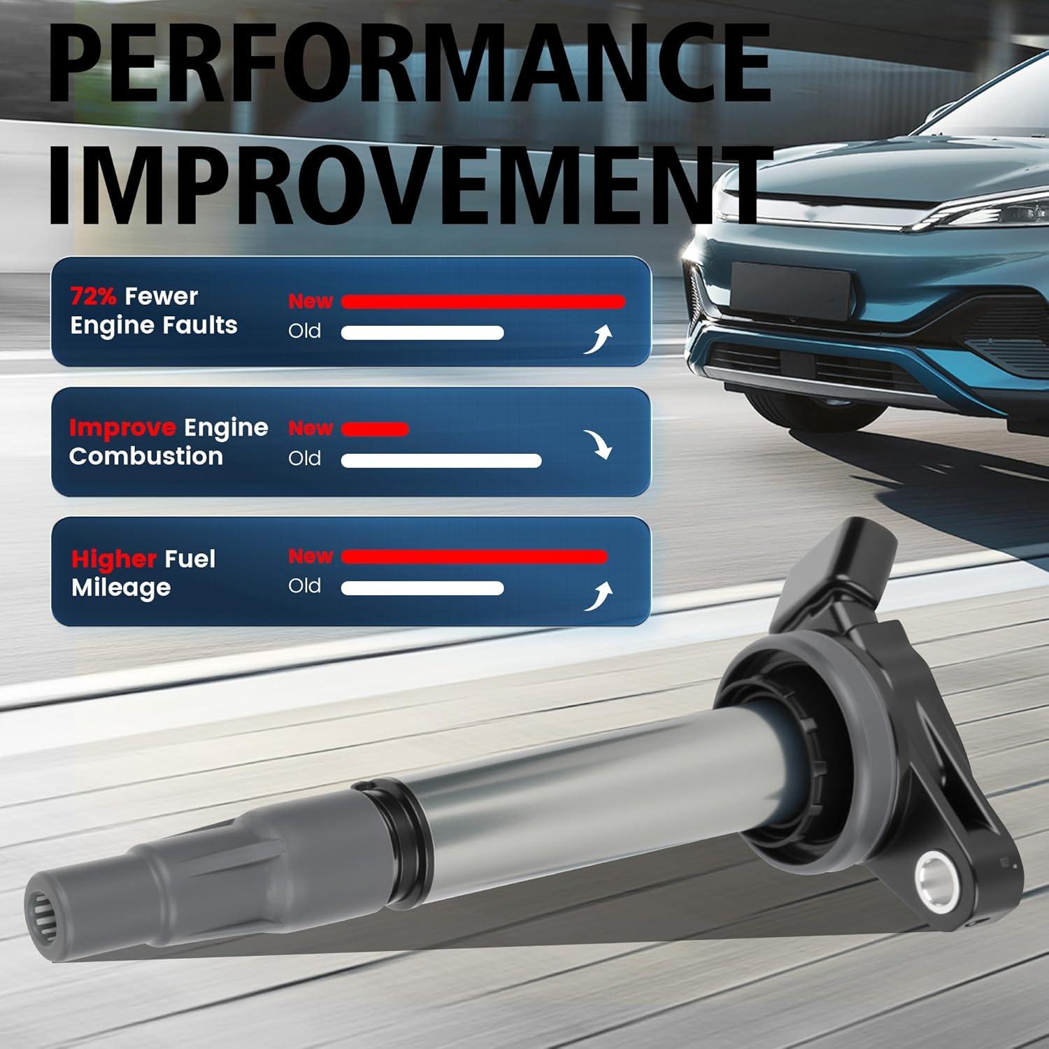 Juego de 4 Bobinas de Encendido BULIAZY UF596 para Toyota