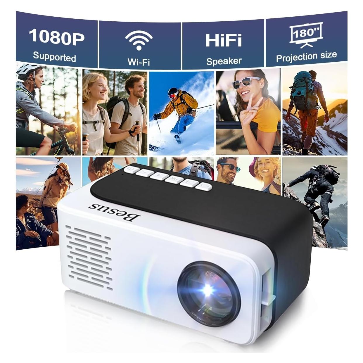 Mini Proyector HD 1080P AudonMax Portátil WiFi con Trípode