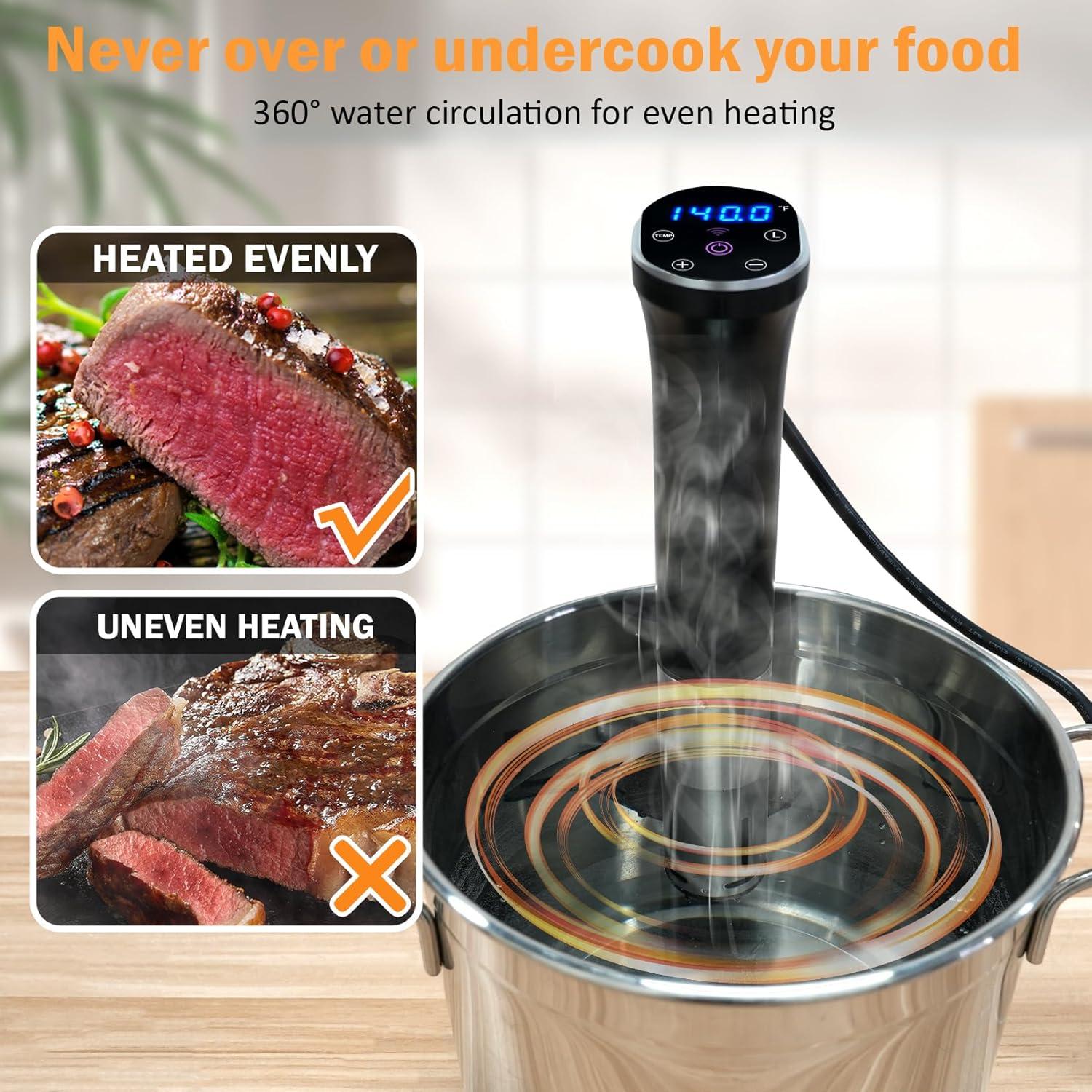 Cocinero Sous Vide auomii 1100W Acero Inoxidable Estándar