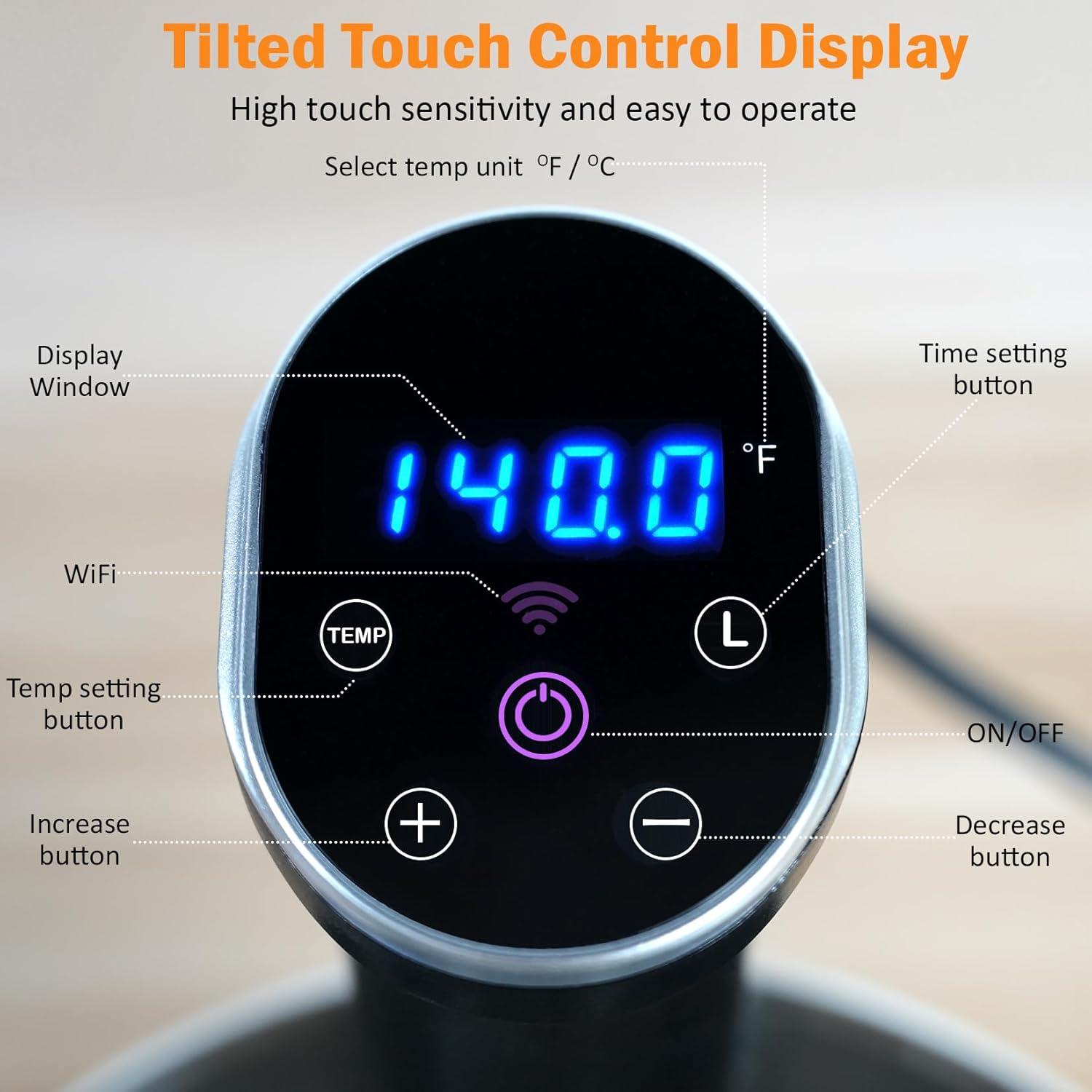 Cocinero Sous Vide auomii 1100W Acero Inoxidable Estándar