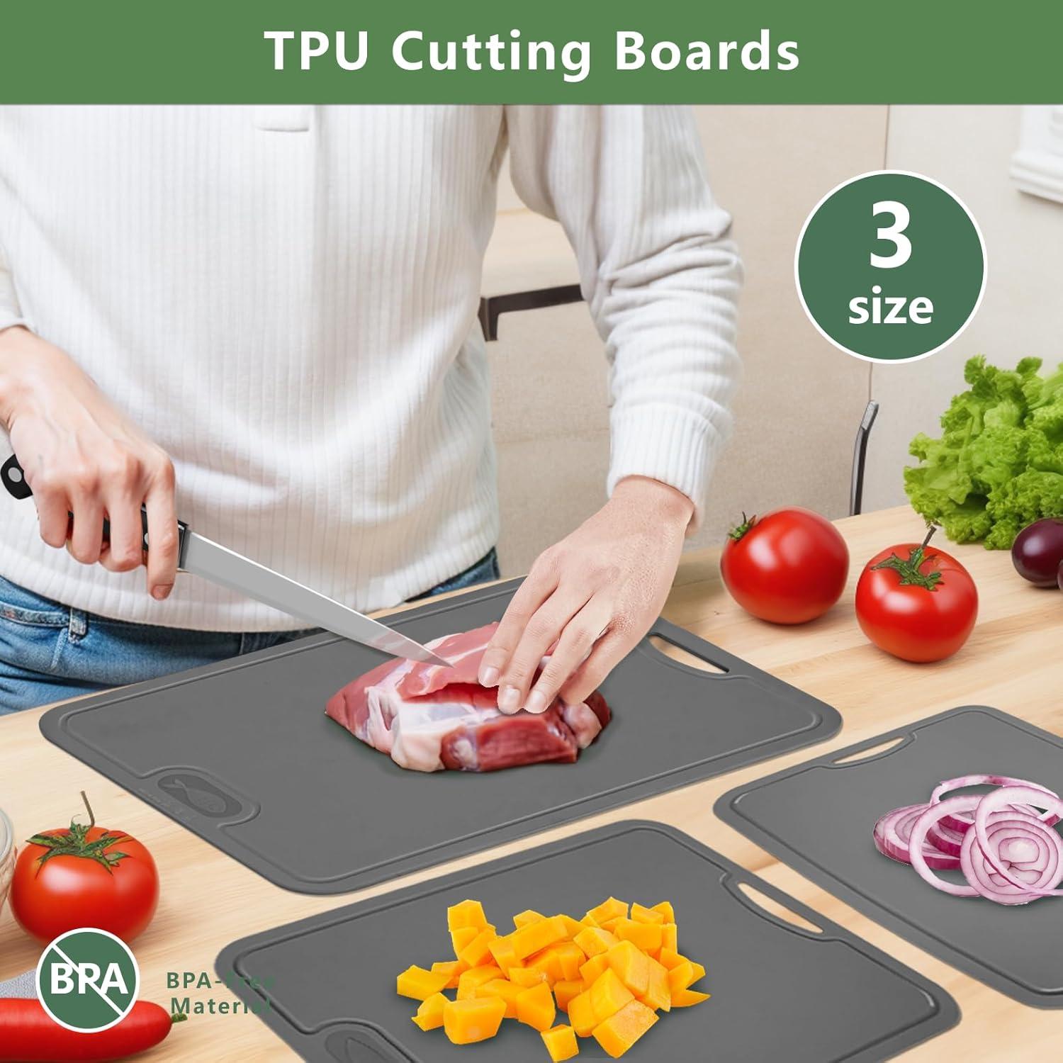Juego de Tablas de Cortar Flexibles Gintan con Cuchillo - TPU Libre de BPA