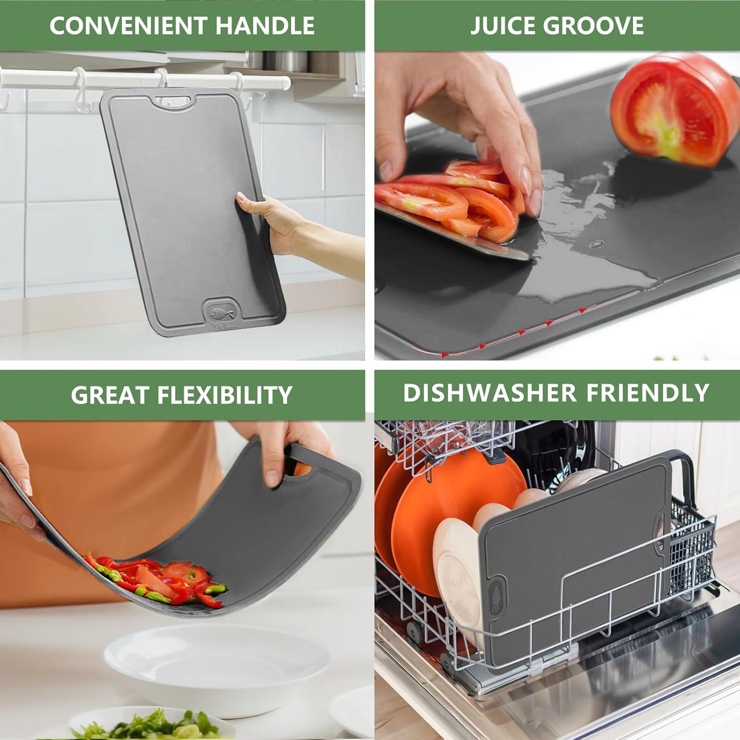 Juego de Tablas de Cortar Flexibles Gintan con Cuchillo - TPU Libre de BPA