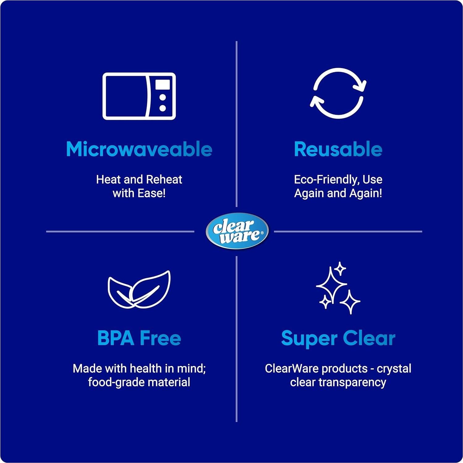 Bolsas de Congelador Reutilizables CLEARWARE - 100 Unidades, 1 Galón, Cierre Doble Cremallera, A Prueba de Microondas