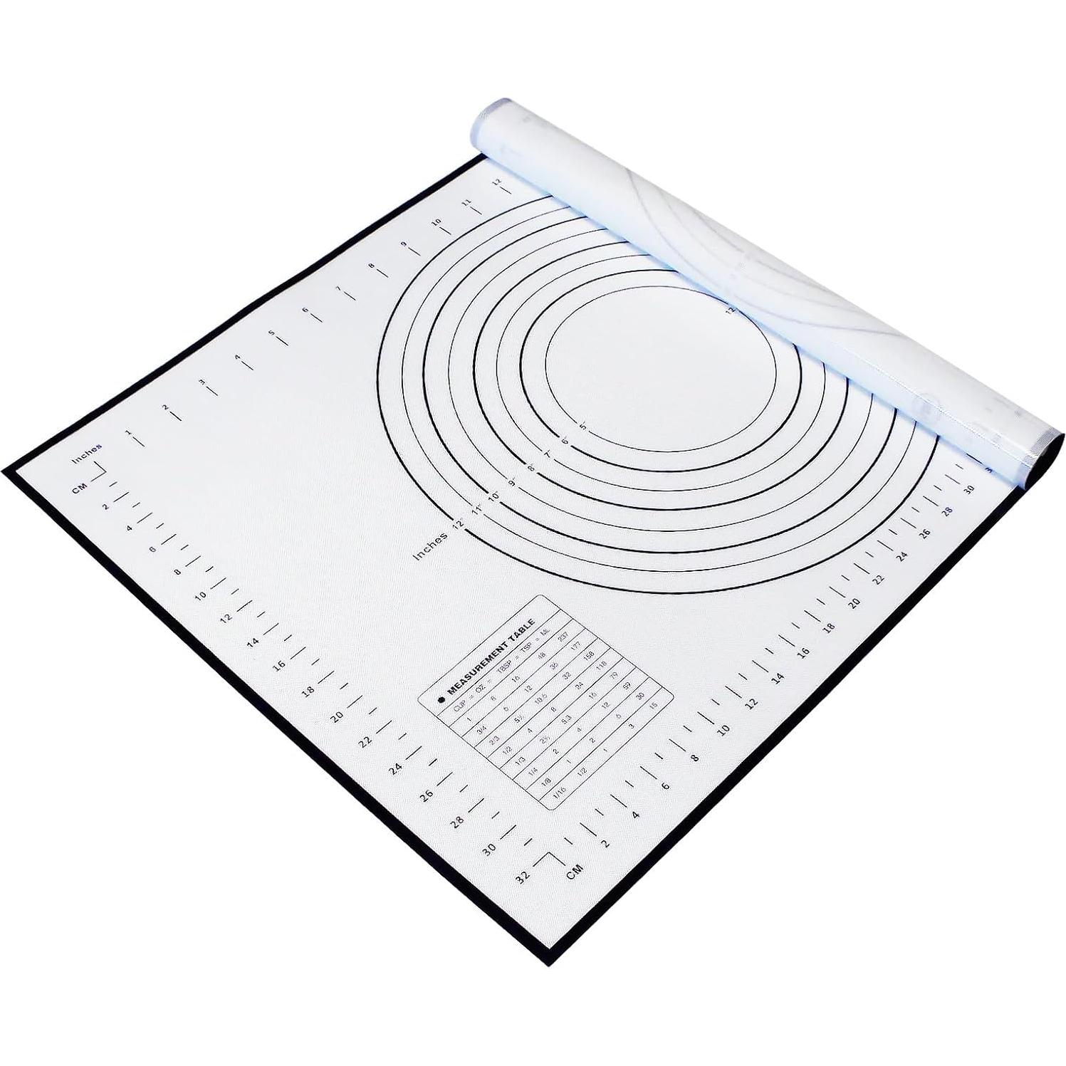 Dough Mat Silicone Baking Mats for Rolling Pastry,Kneading Sheet Sourdough Bread Baking Supplies Black 24x16"