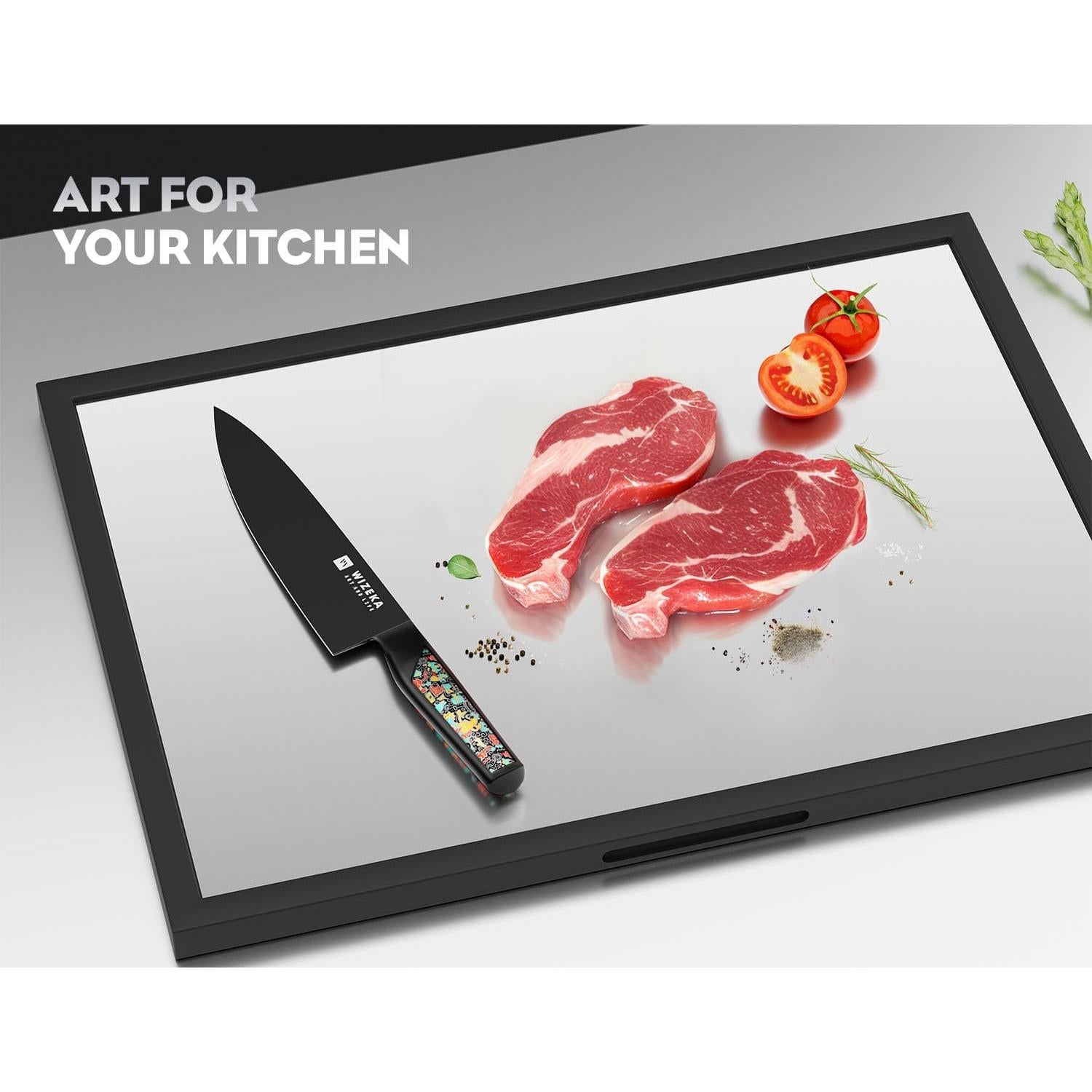 Cuchillo de Chef WIZEKA 20 cm Acero Inoxidable Art Life