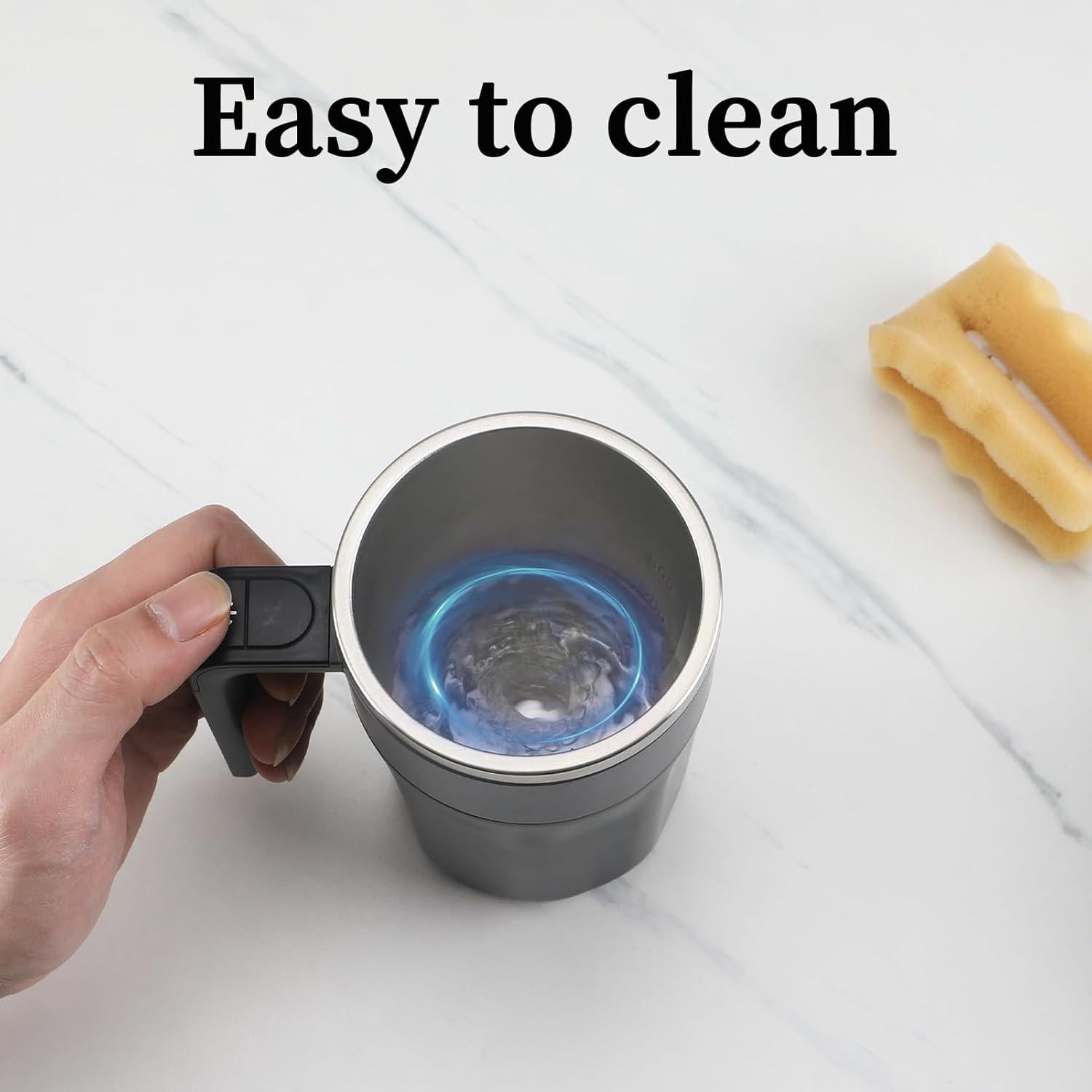 Taza de café auto mezcladora Mongdio 400ml con pantalla de temperatura