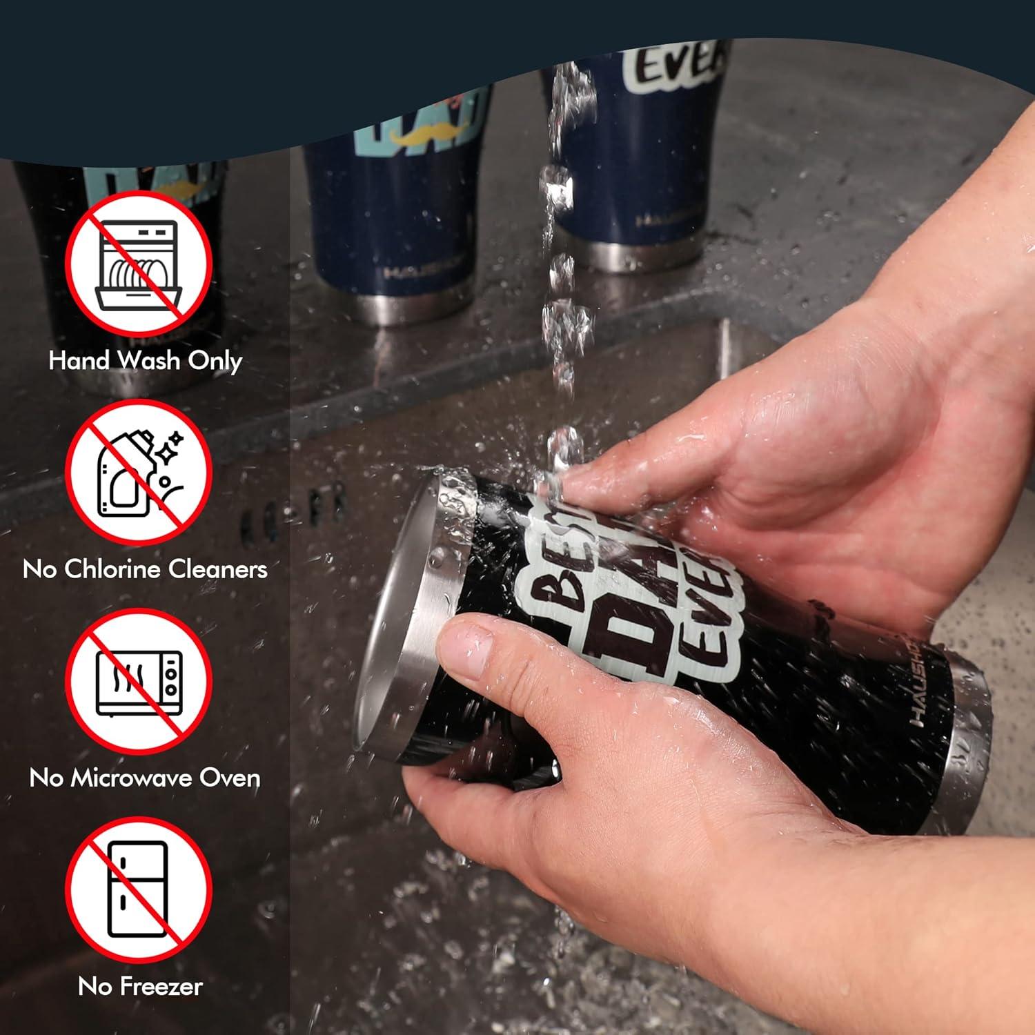 Vaso de Acero Inoxidable 20oz HAUSHOF - Mejor Papá Negro