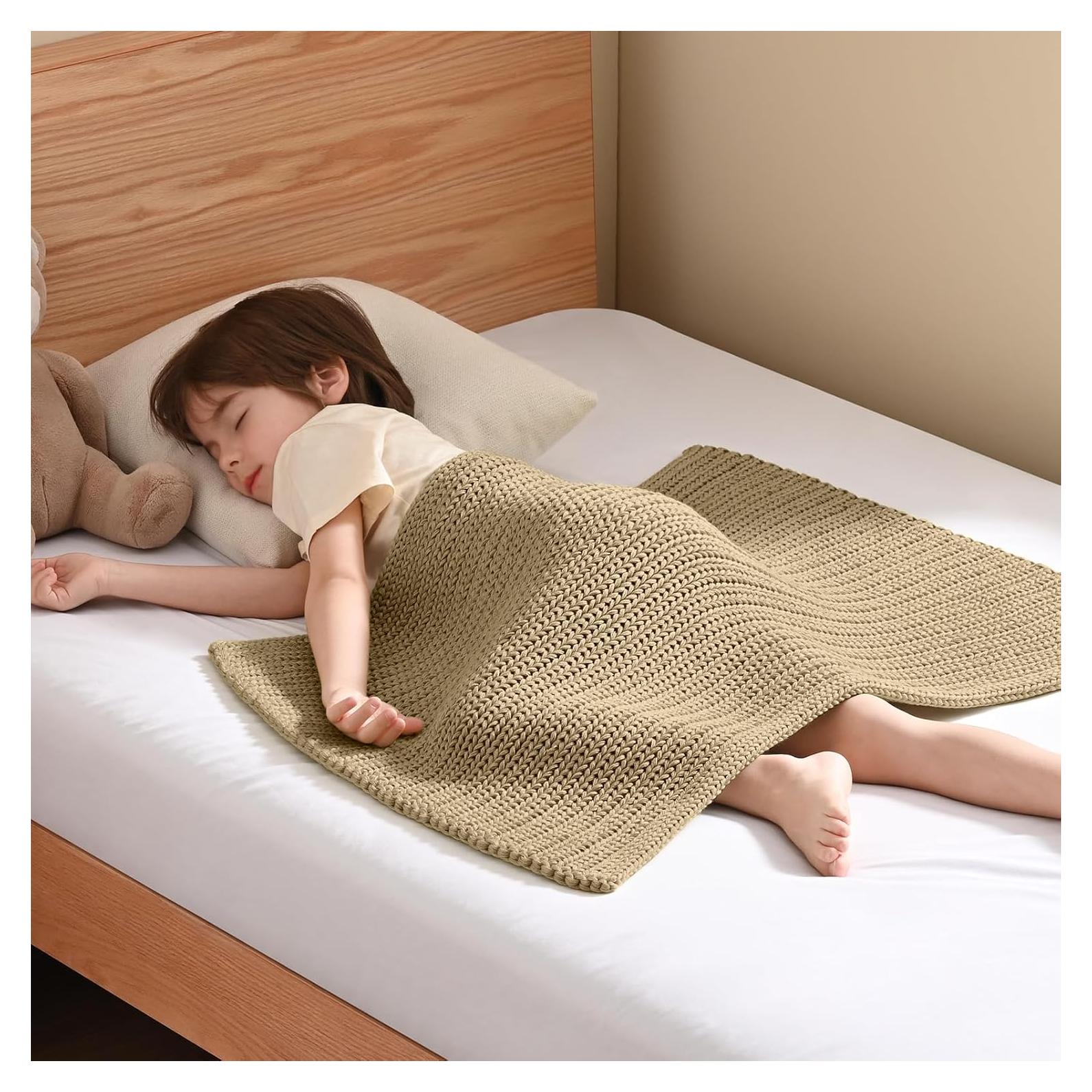 Manta Pesada Tejida Guohaoi Beige 50x76cm 0.91kg Transpirable