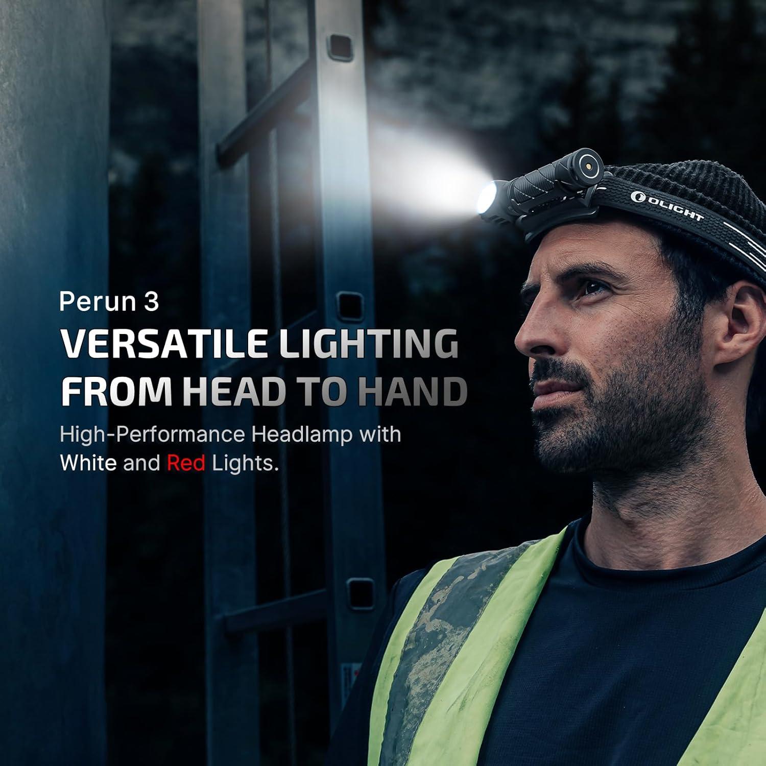 Linterna Frontal OLIGHT Perun 3 Recargable 3000 Lúmenes