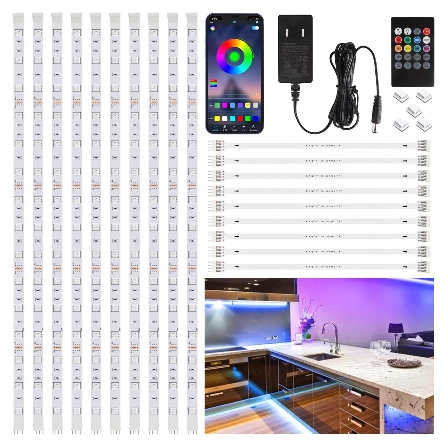 Kit de Iluminación LED RGB Bajo Gabinete SIXDEFLY 16.4ft