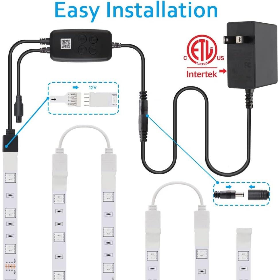 Kit de Iluminación LED RGB Bajo Gabinete SIXDEFLY 16.4ft