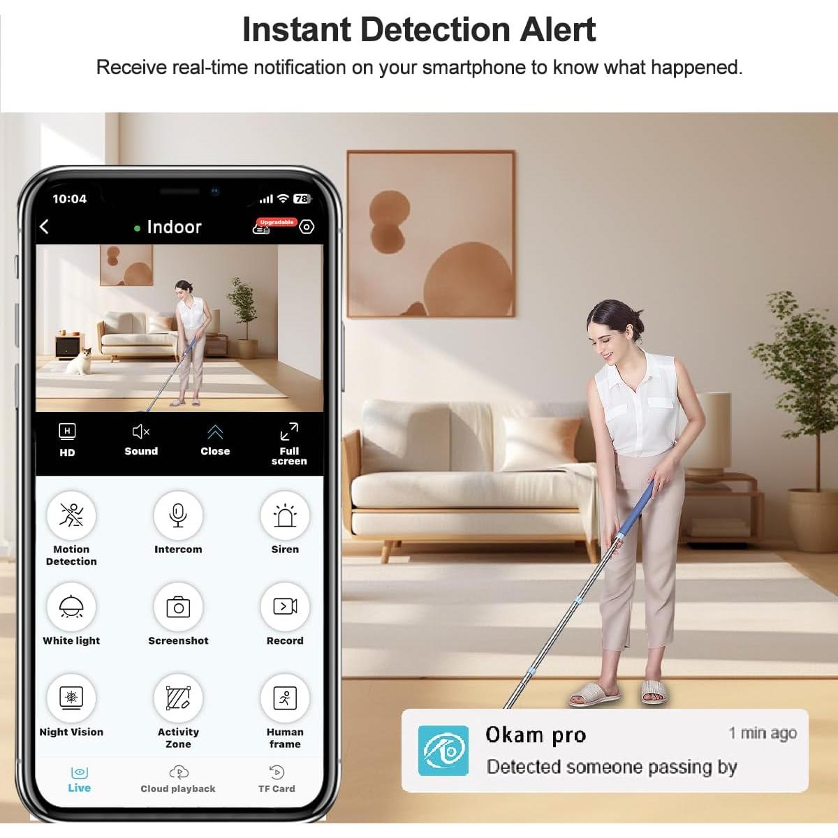 Cámara de Seguridad Interior EVERSECU 2K con Visión Nocturna